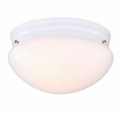 Hampton Bay RS1951204 9 in. 2-Light White Mushroom Flush Mount