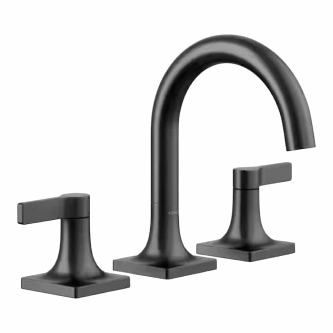 KOHLER 28125-4-BL Venza 8 in. Widespread Double Handle Bathroom Faucet in Matte Black