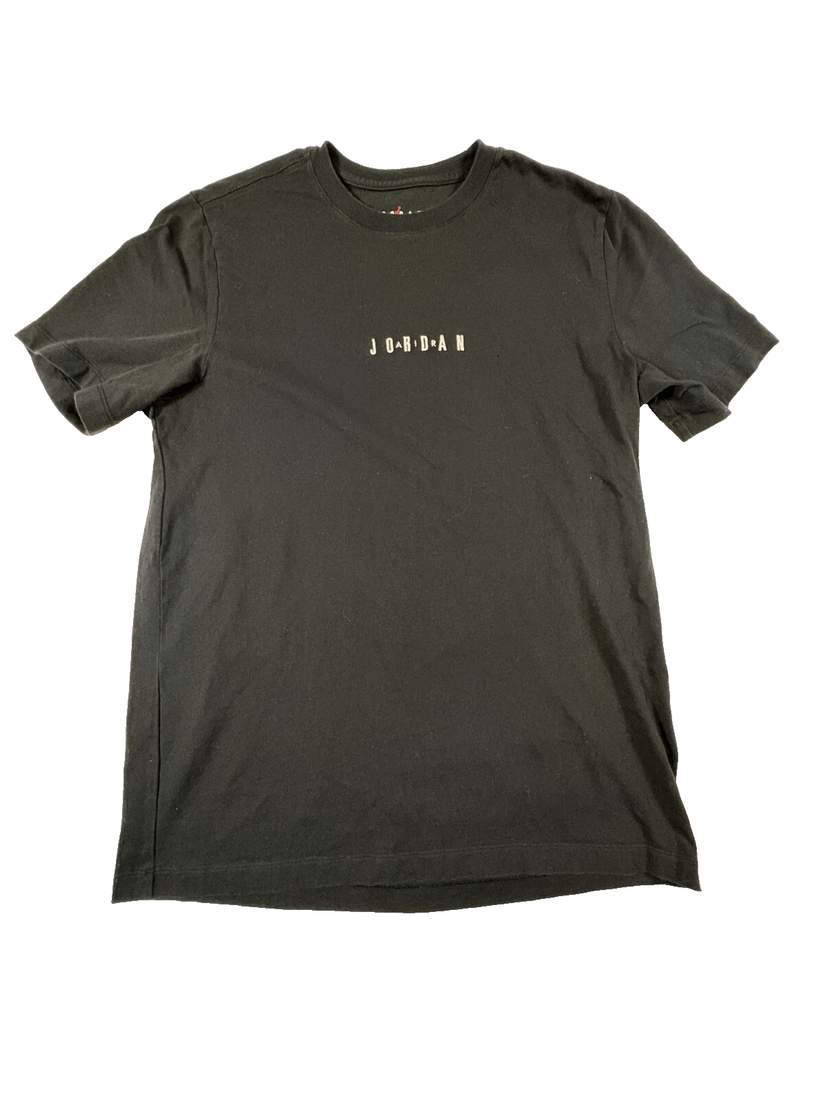 Air Jordan TShirt Adult Large Embroidered Air Jordan (white stitch/BLACK shirt)