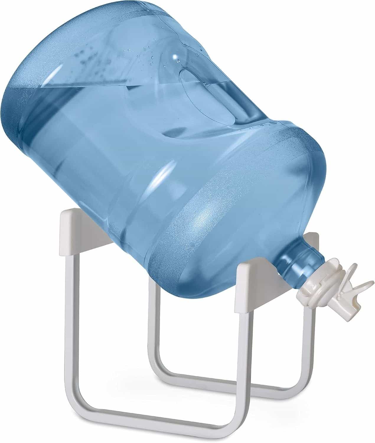 Brio White 3-5 Gallon Water Jug Stand and 2 Dispenser Valves, Non-Slip, BPA Free