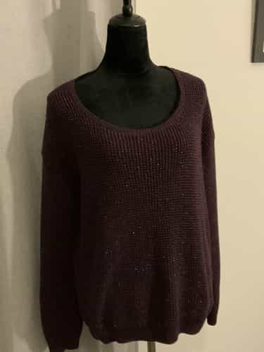 Calvin Klein Women's Size M Pullover Sweater  Purple Long Sleeve Scoop Neck EUC