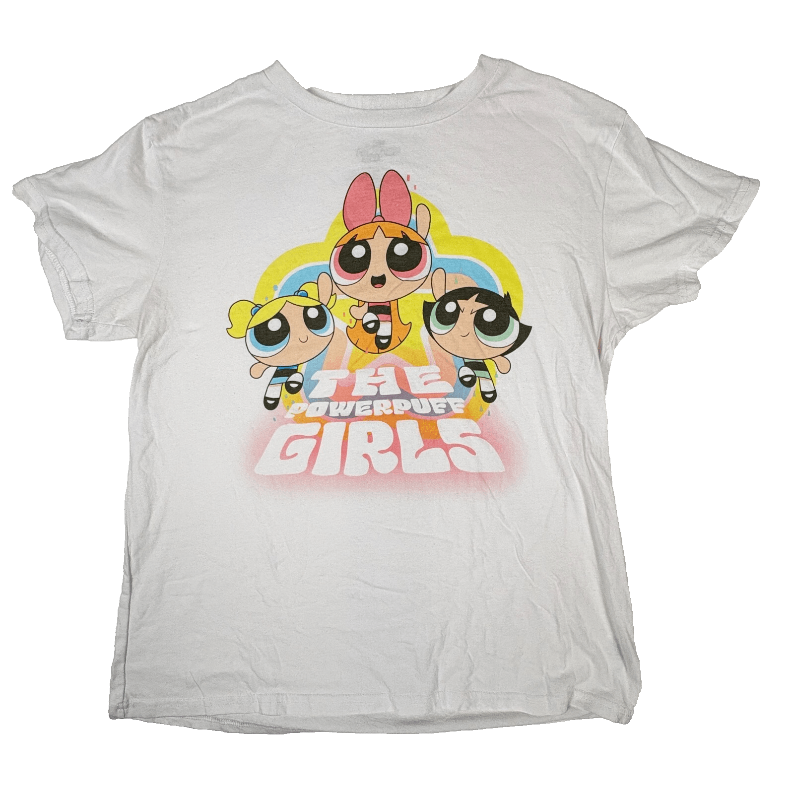 Cartoon Network Powerpuff Girls T-Shirt White Graphic XL