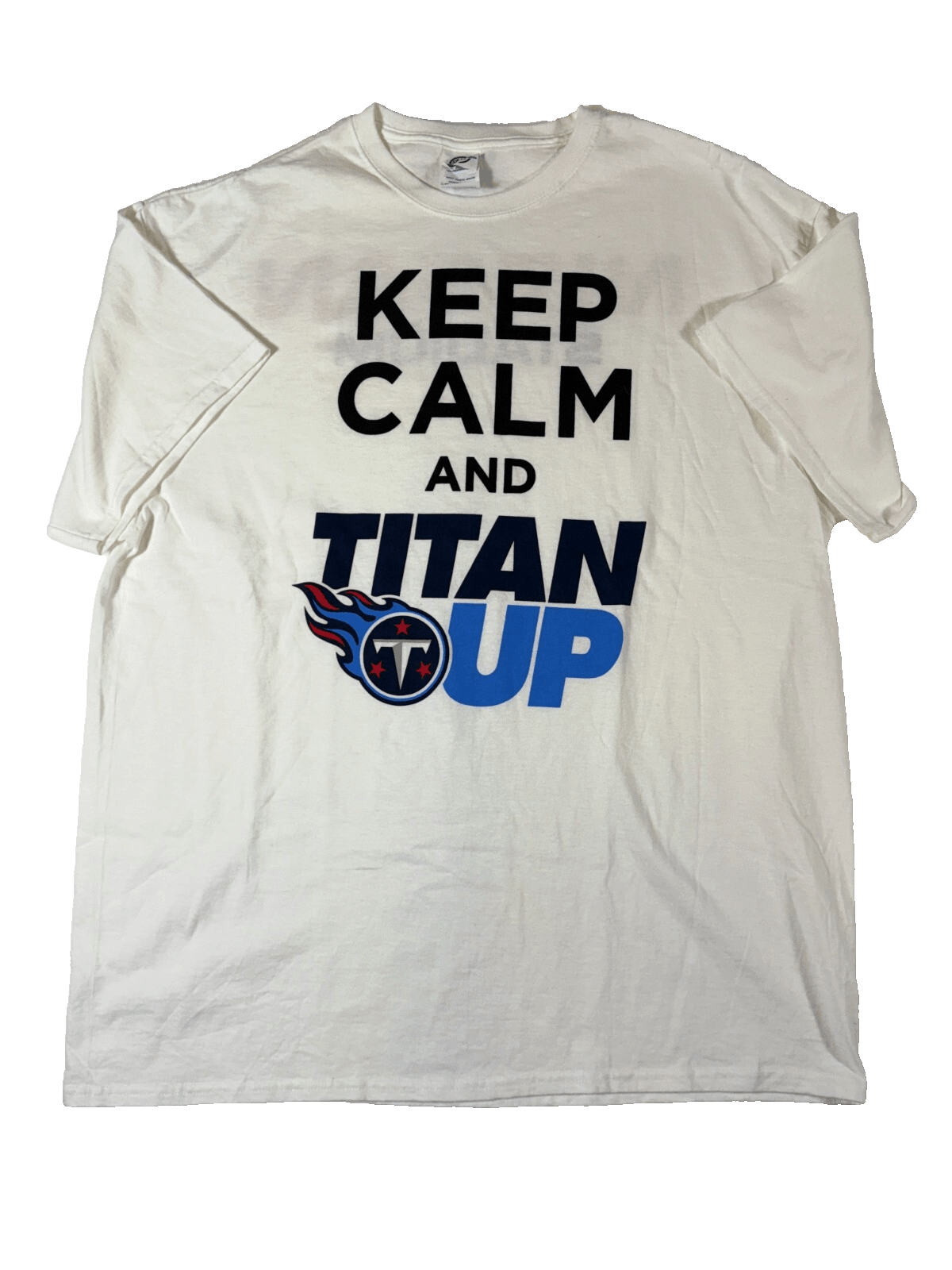 Delta Magnum Weight TN Titans T-Shirt Keep Calm & Titan Up Mens XL White