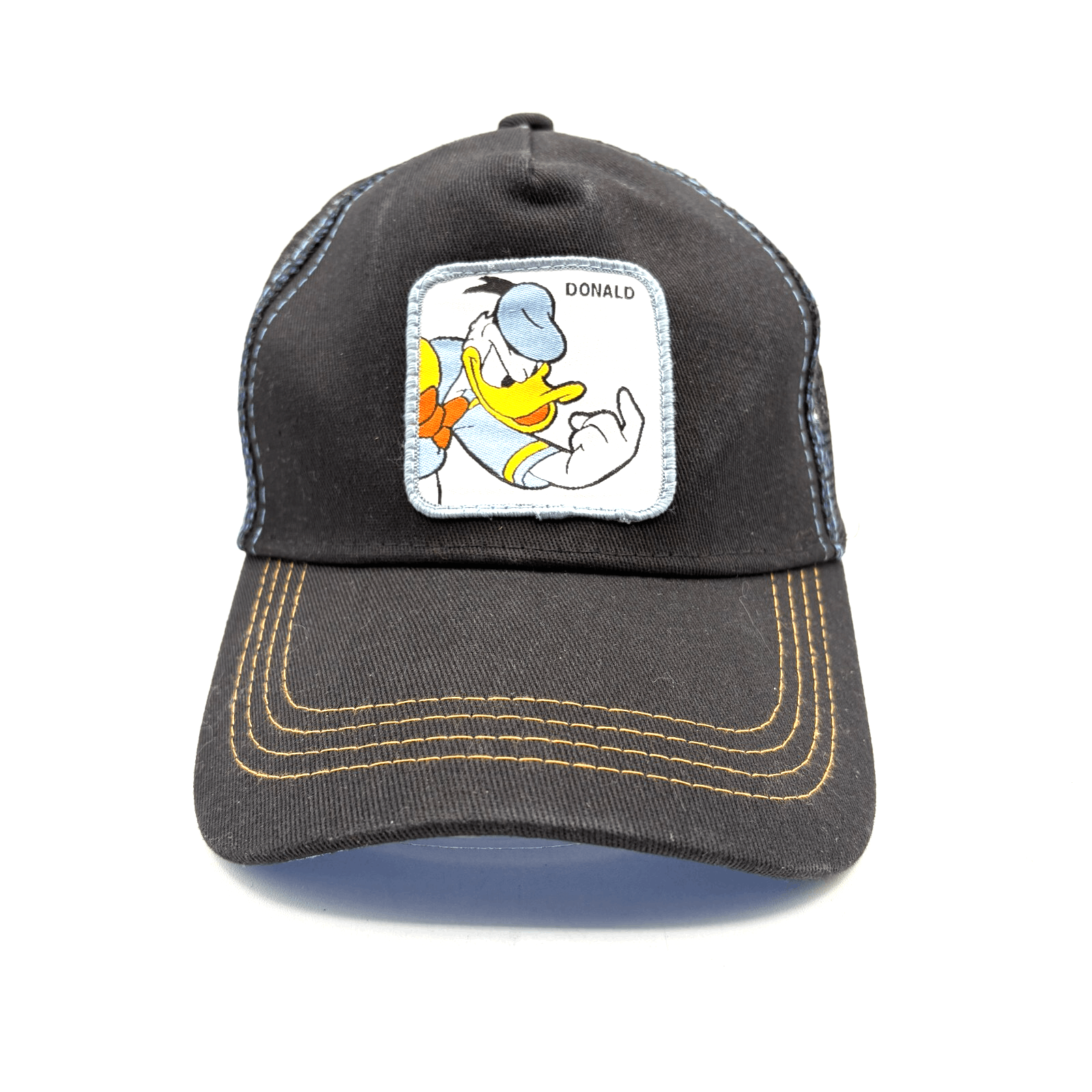 Donald Duck Cartoon Black & Blue Snapback Mesh Trucker Baseball Cap
