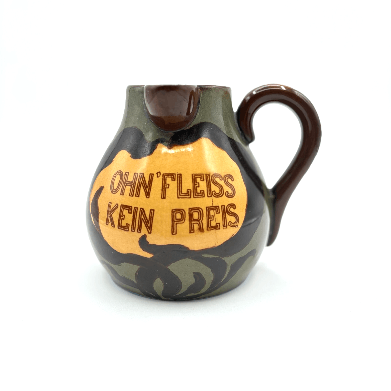 Ernst Wahliss Turn Wien Vienna Austria Ceramic Motto Pitcher