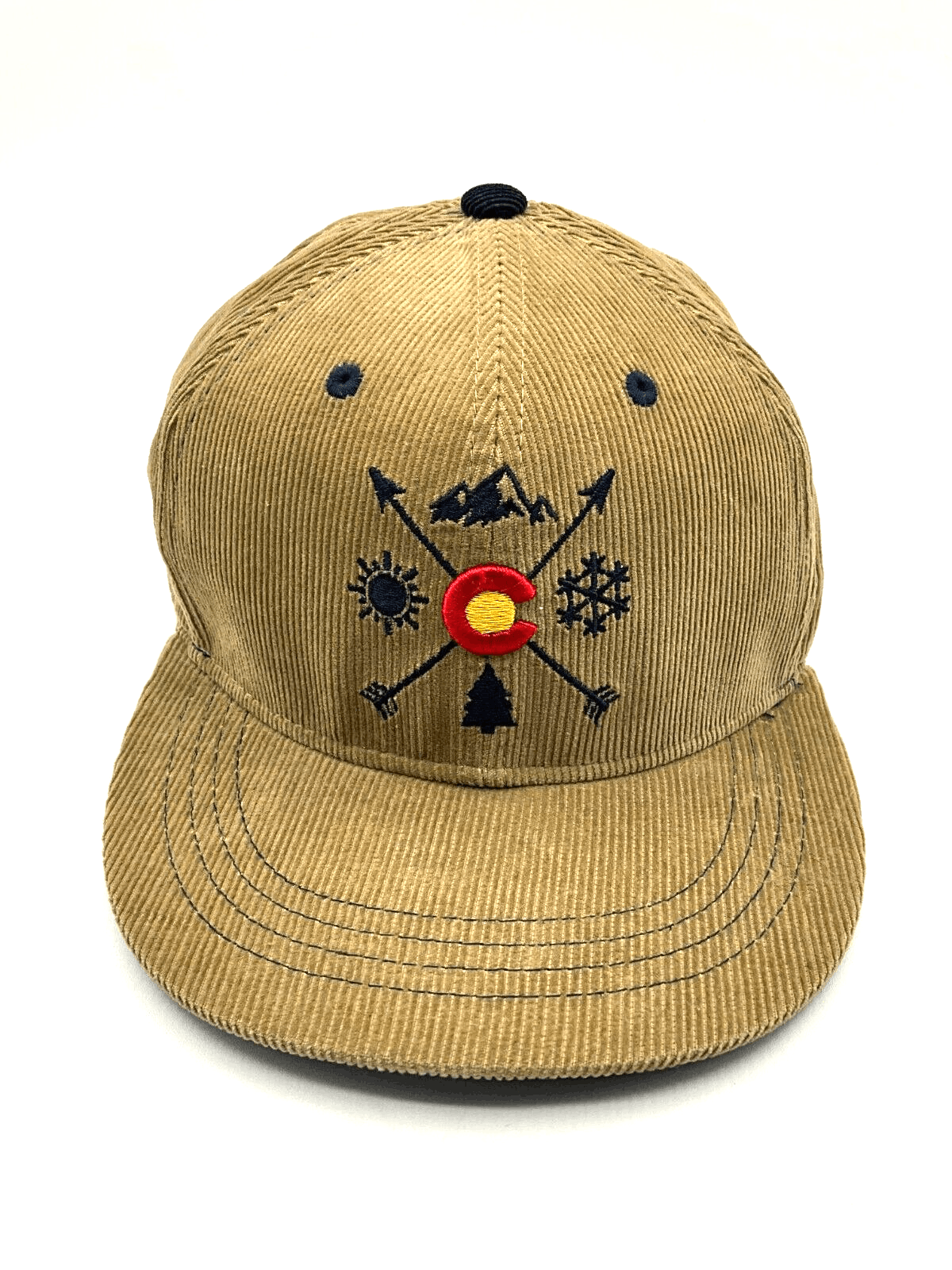 EUC Aksels Colorado Arrows Tan Corduroy Flatbill Snapback Cap