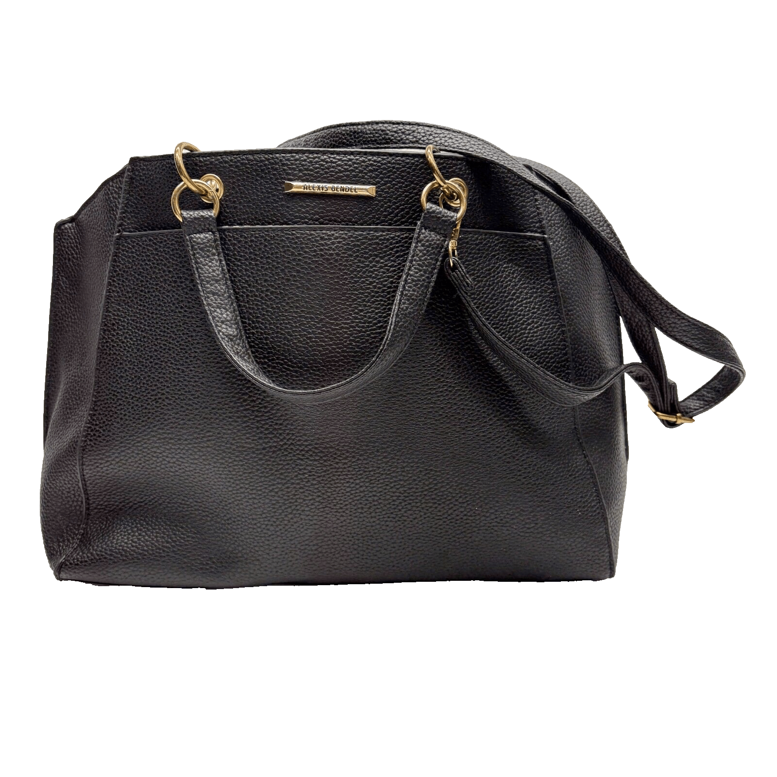 EUC Alexis Bendel Womens Faux Leather Multi-Style Shopper Tote Handbag Black
