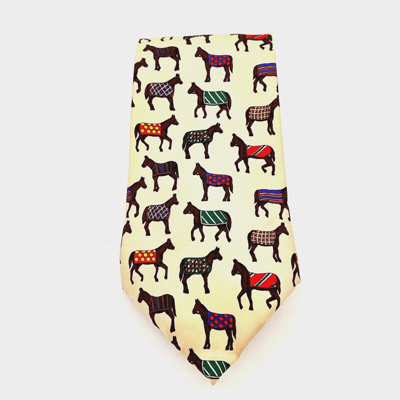 EUC Alynn Neckwear Men's 'Horse Blankets' Necktie 3.5" X 57"