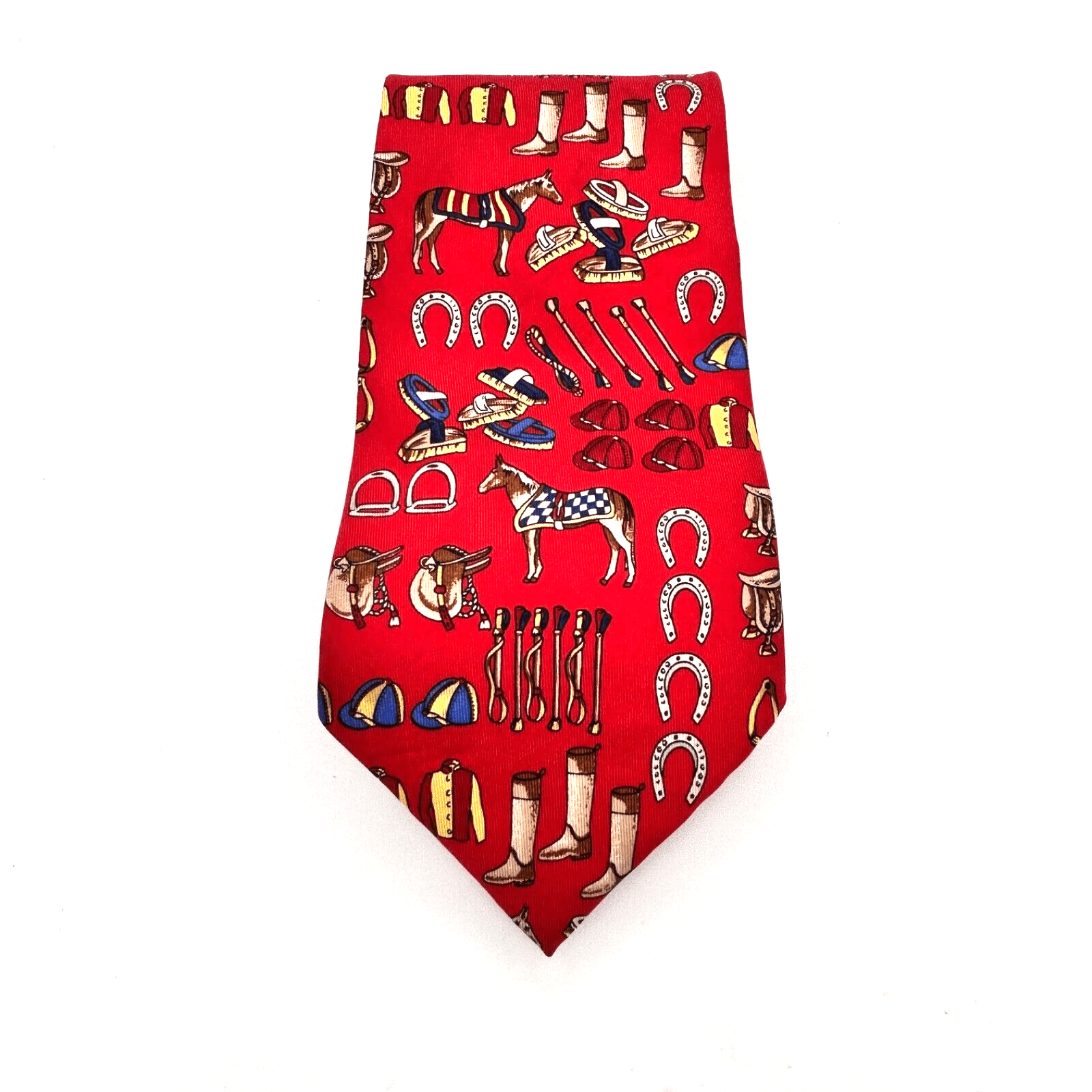 EUC Alynn Neckwear Men's 'Tack Shop' Necktie 3.5" X 57"