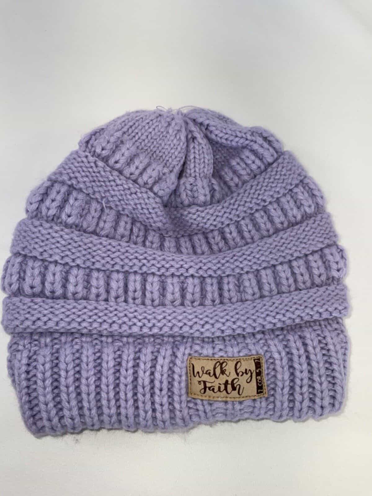 EUC Blessed Girl 'Walk By Faith' Lilac Beanie