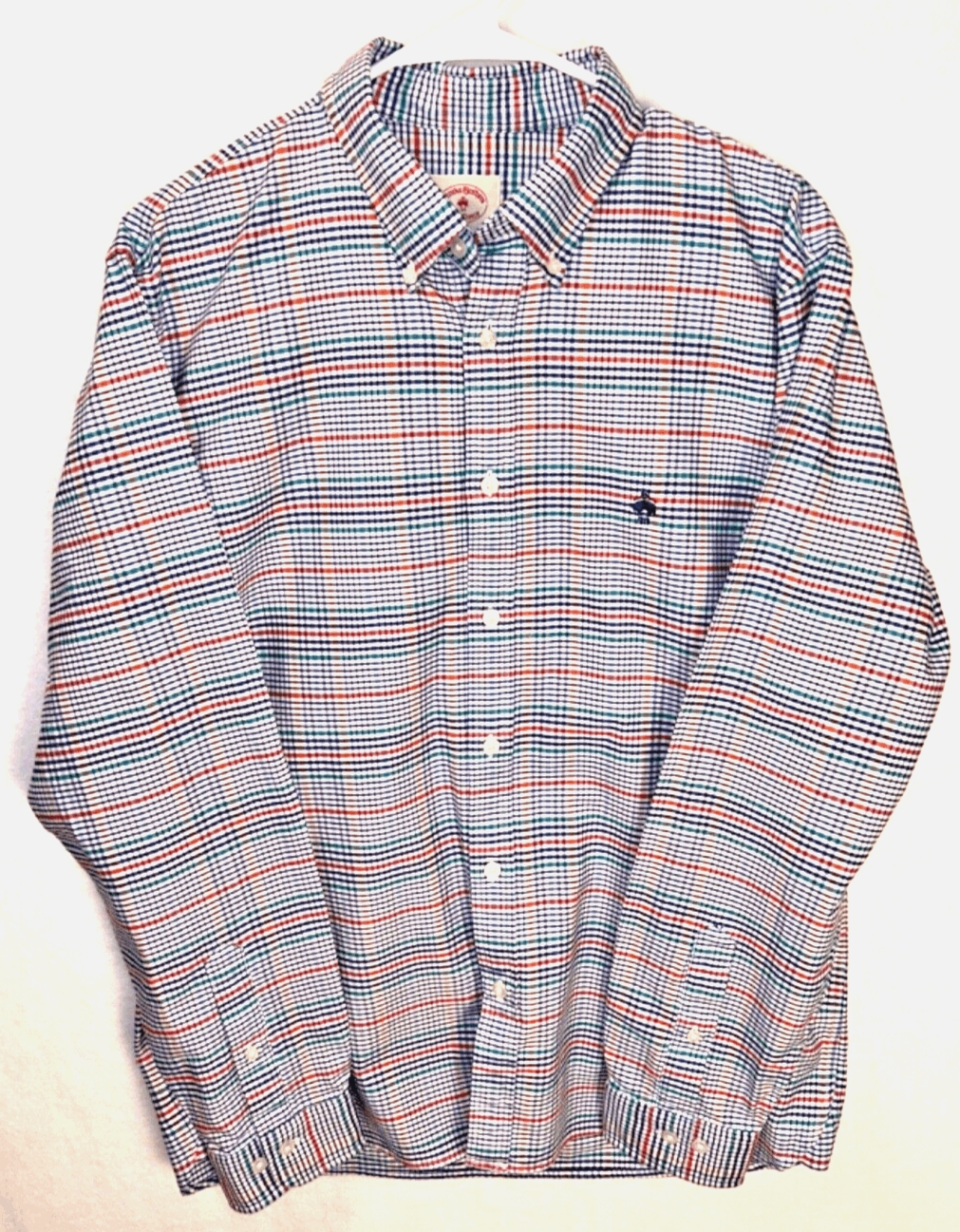 EUC Brooks Brothers Red Fleece Shirt Men's Large Multicolored Plaid