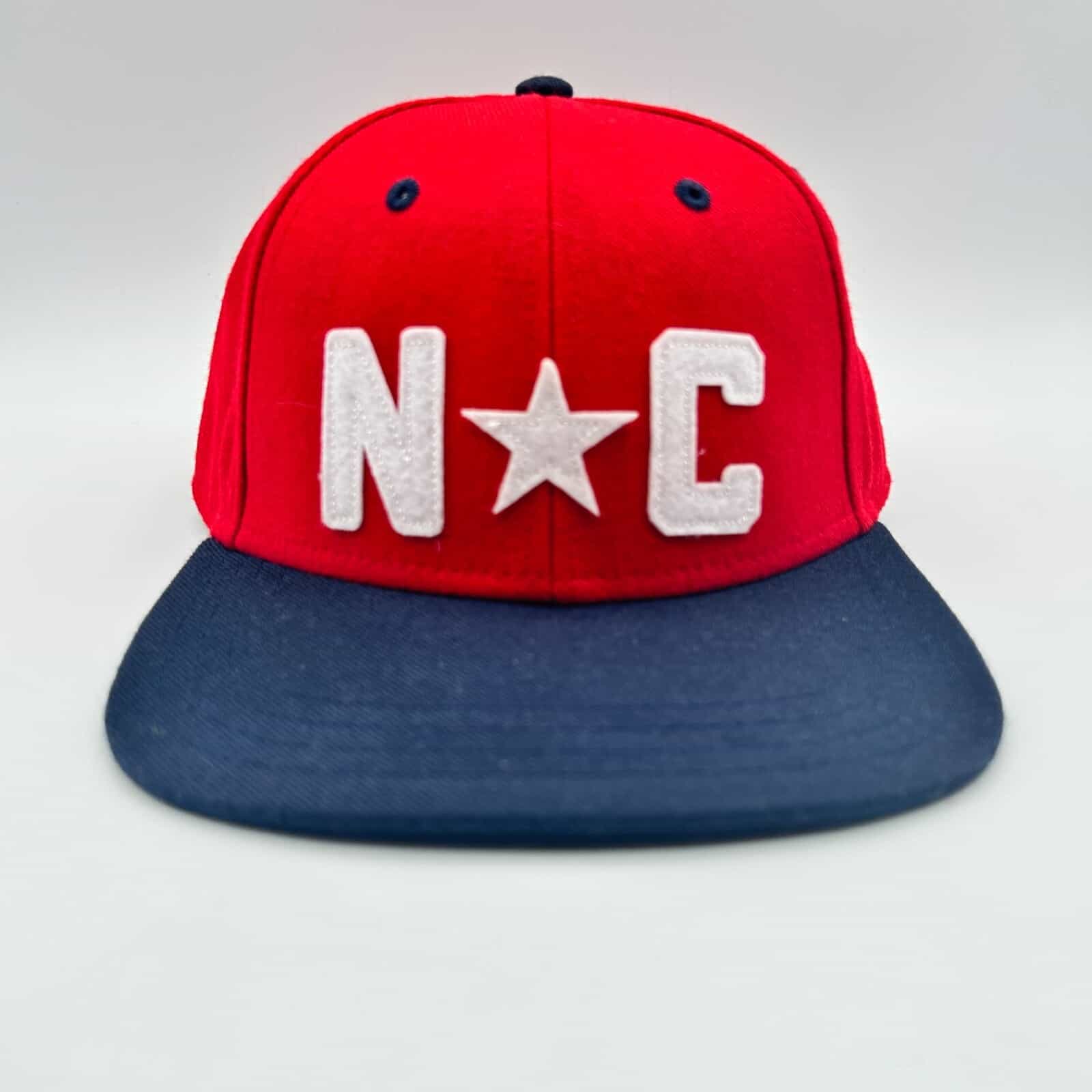 EUC Camel City Goods Co Red & Blue North Carolina Adjustable Cap