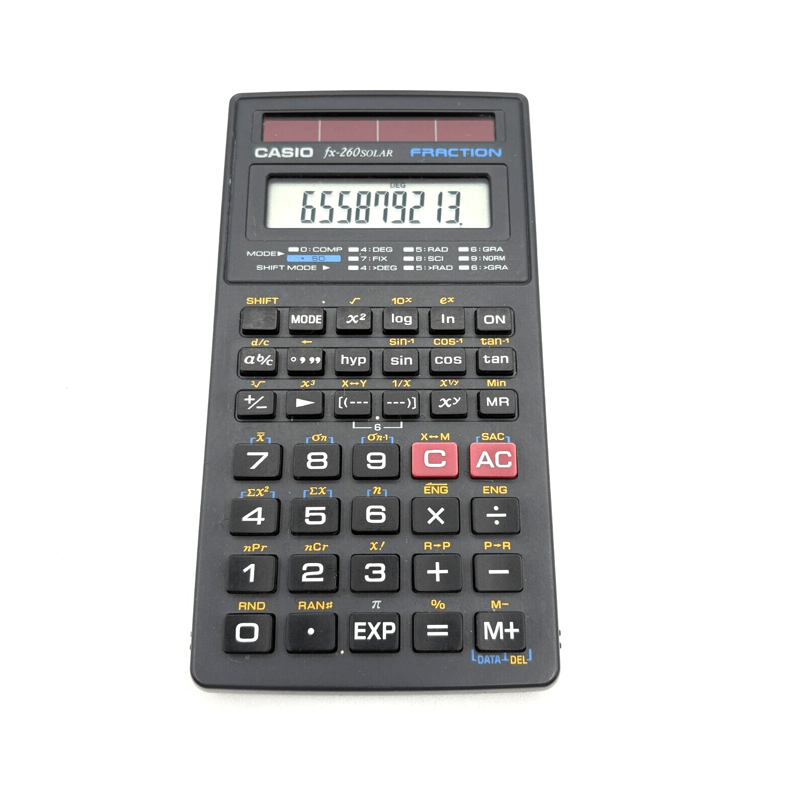 EUC Casio FX-260 Solar Fraction Scientific Calculator No Cover - Tested