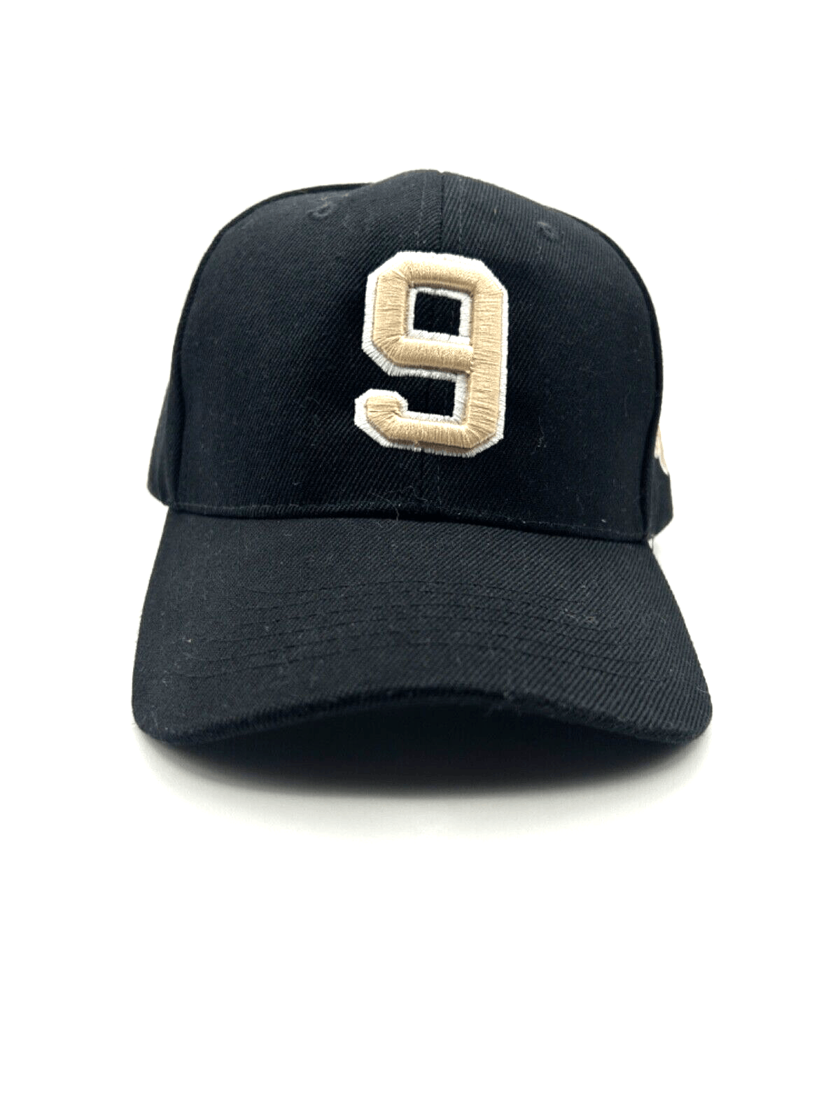 EUC City Hunter New Orleans Saints Hat Black & Gold Brees #9 Hook/Loop StrapBack