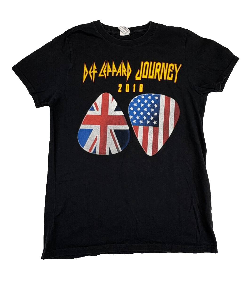 EUC Def Leppard/Journey 2018 Double-Sided Tour T-Shirt Black Small