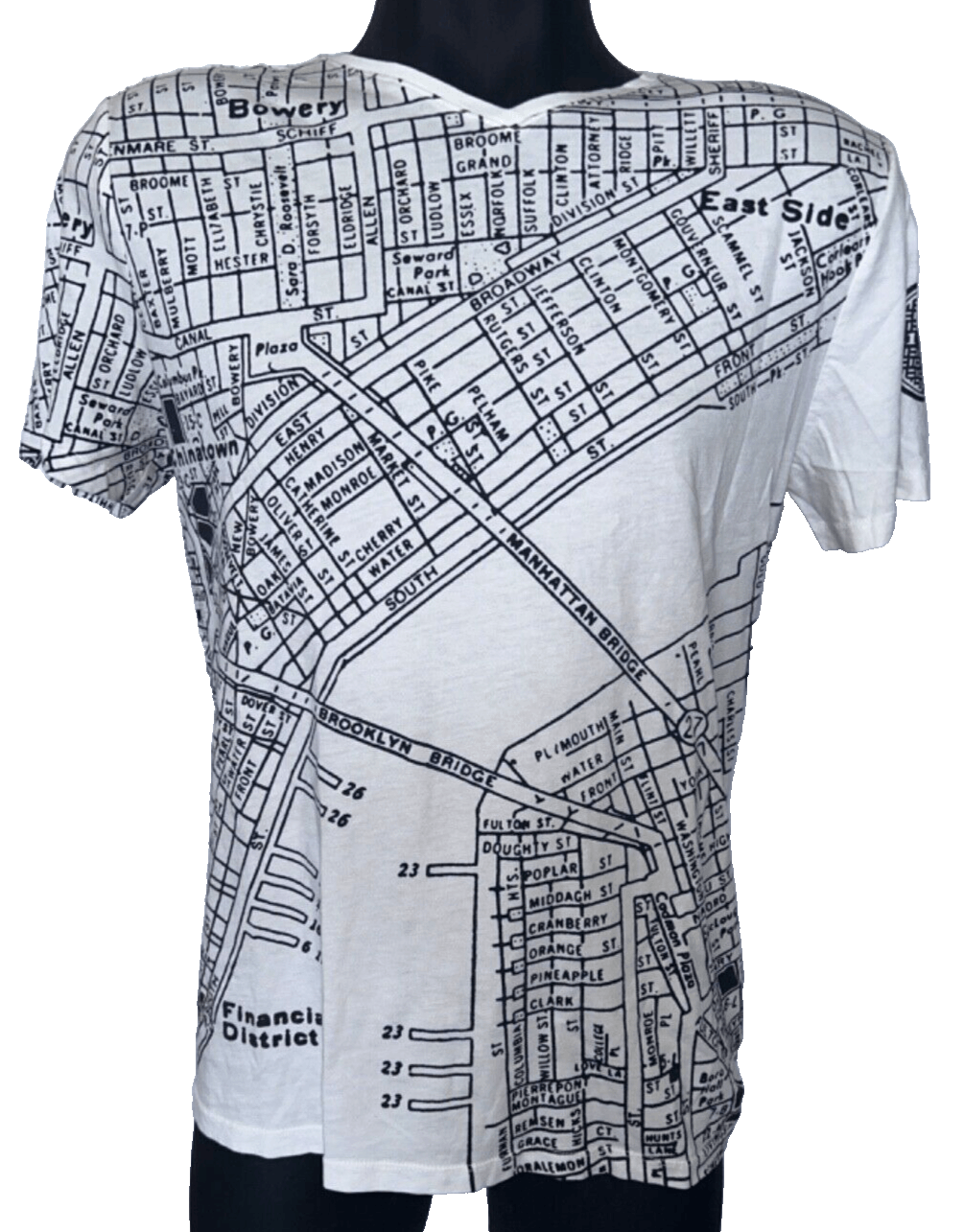 EUC DKNY NY Street Map White T-Shirt, M