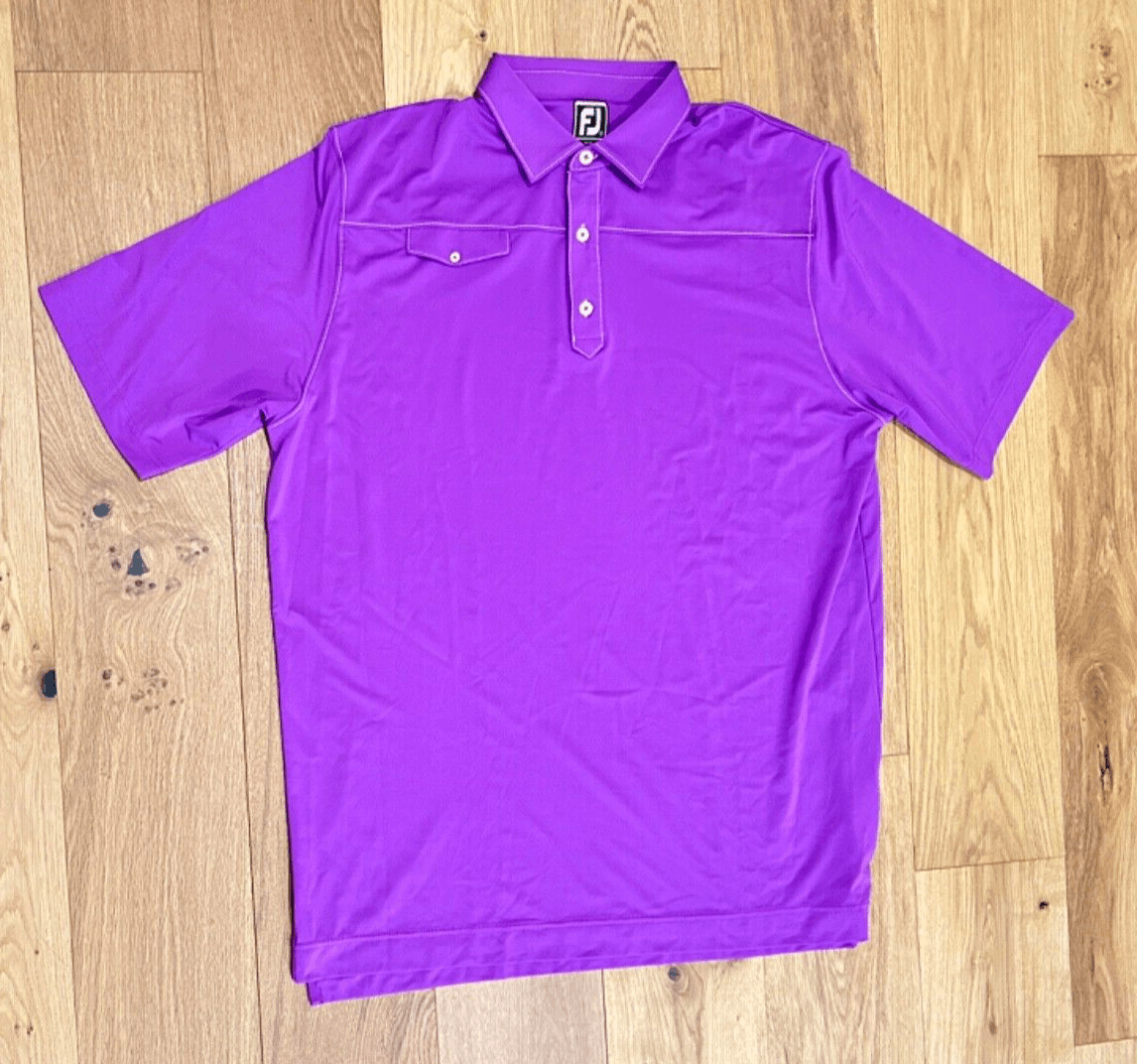 EUC FJ FootJoy Shirt Mens XL Purple Golf Polo Short Sleeves  Athletic Fit