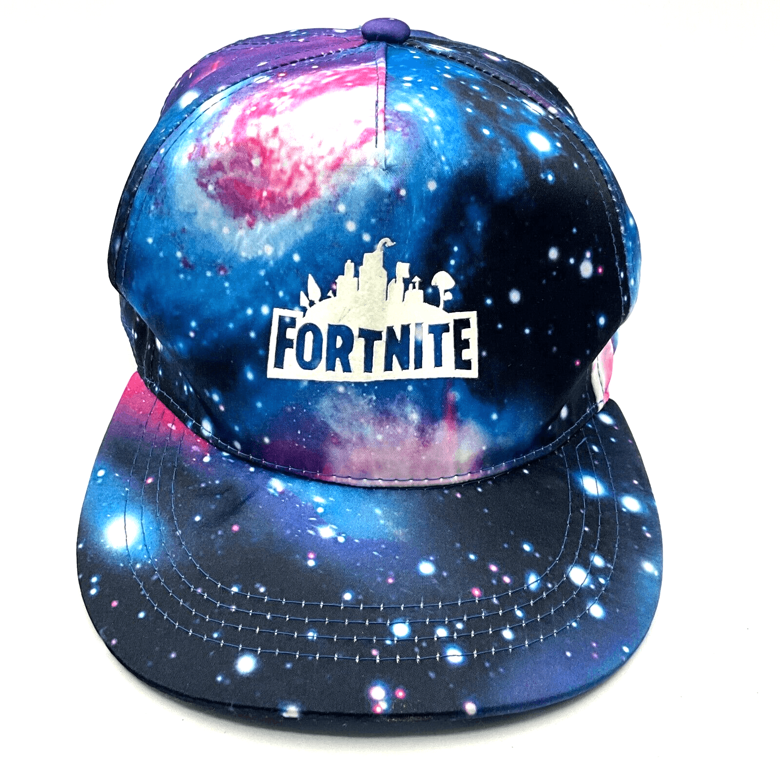 EUC Fortnite Dark Galaxy Snapback Baseball Cap Rings Space Blue Design