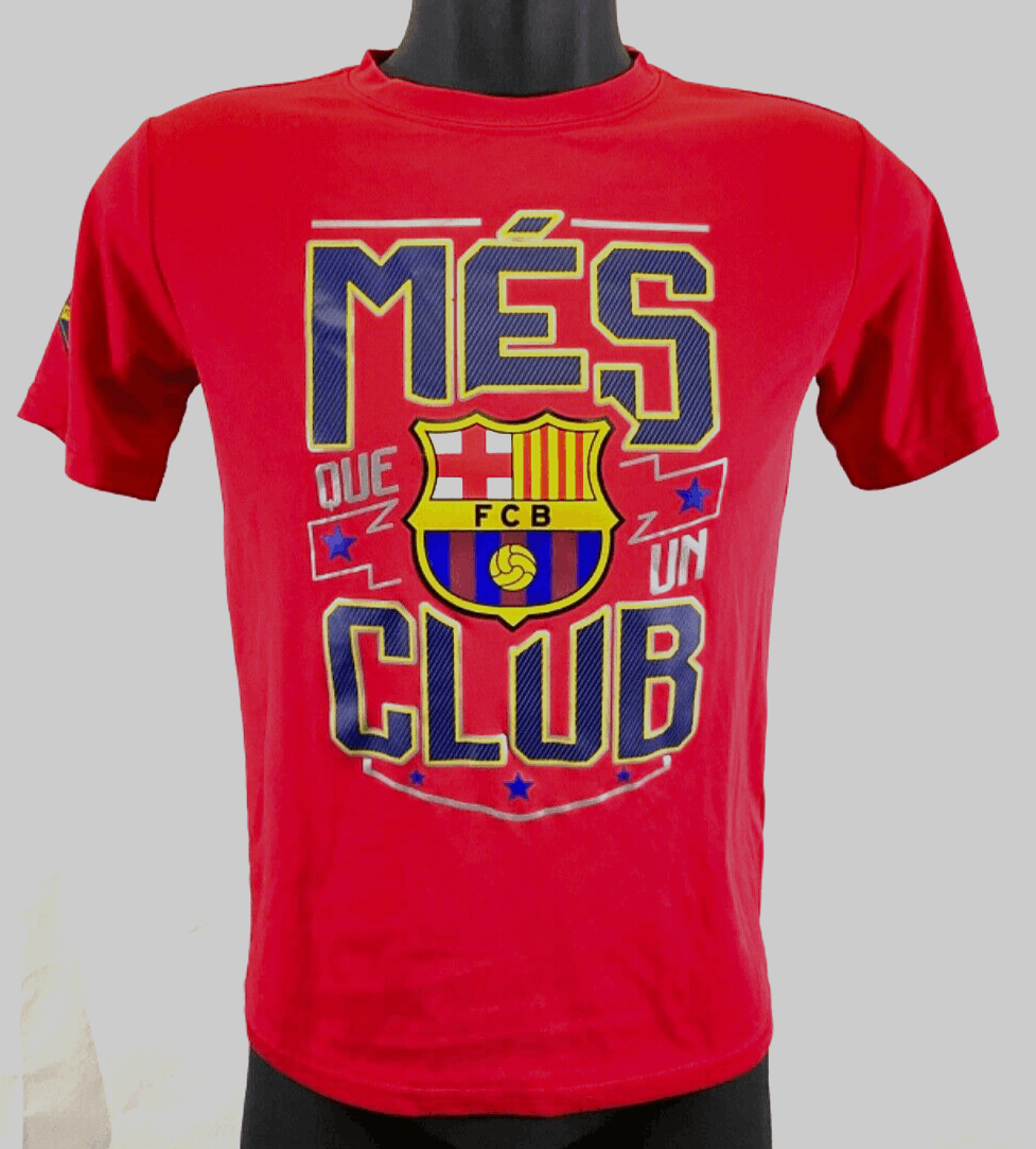 EUC Futbol Club Barcelona Red Shirt "Mes Que un Club" Official Youth Size XL