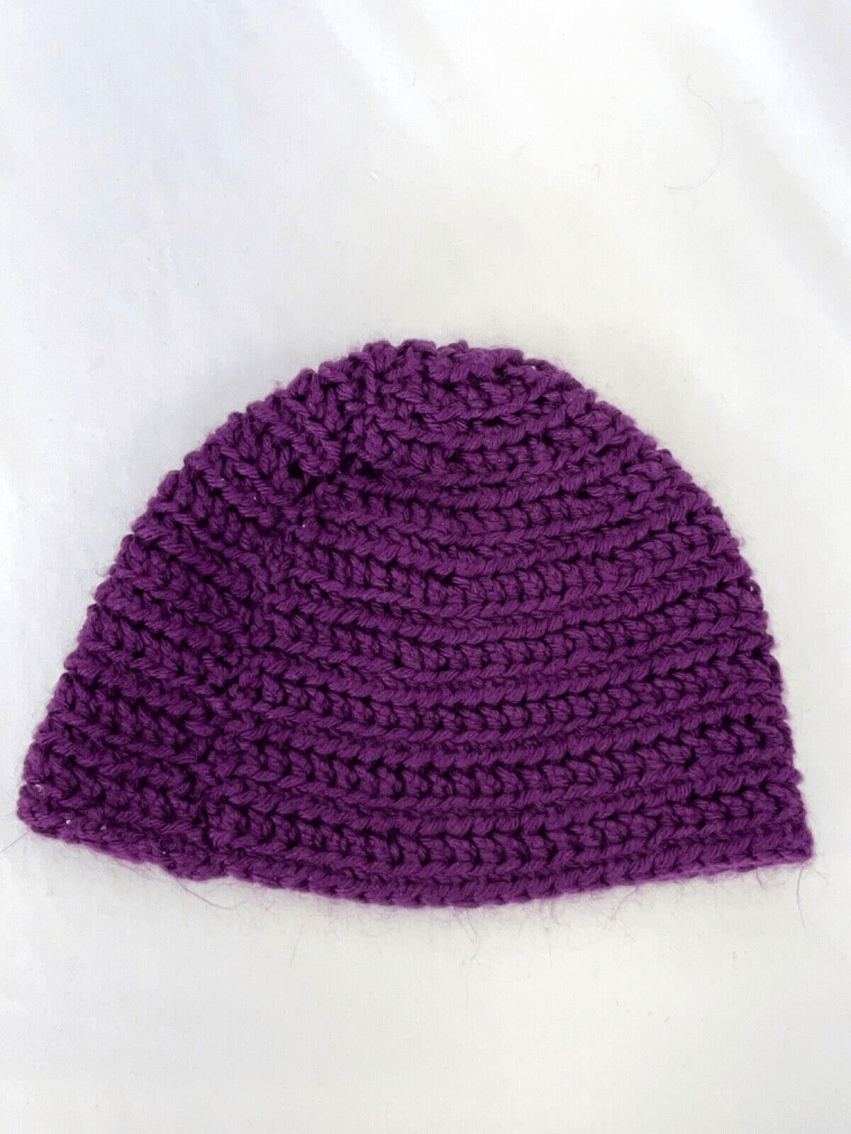 EUC Hand Knit Purple Beanie/Skull Cap