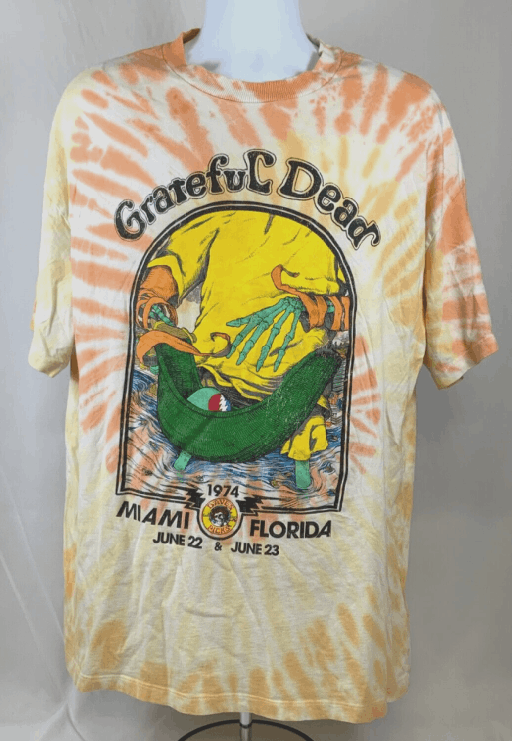 EUC H&M Replica Greatful Dead 1974 Women's Tye Die Concert T-Shirt S