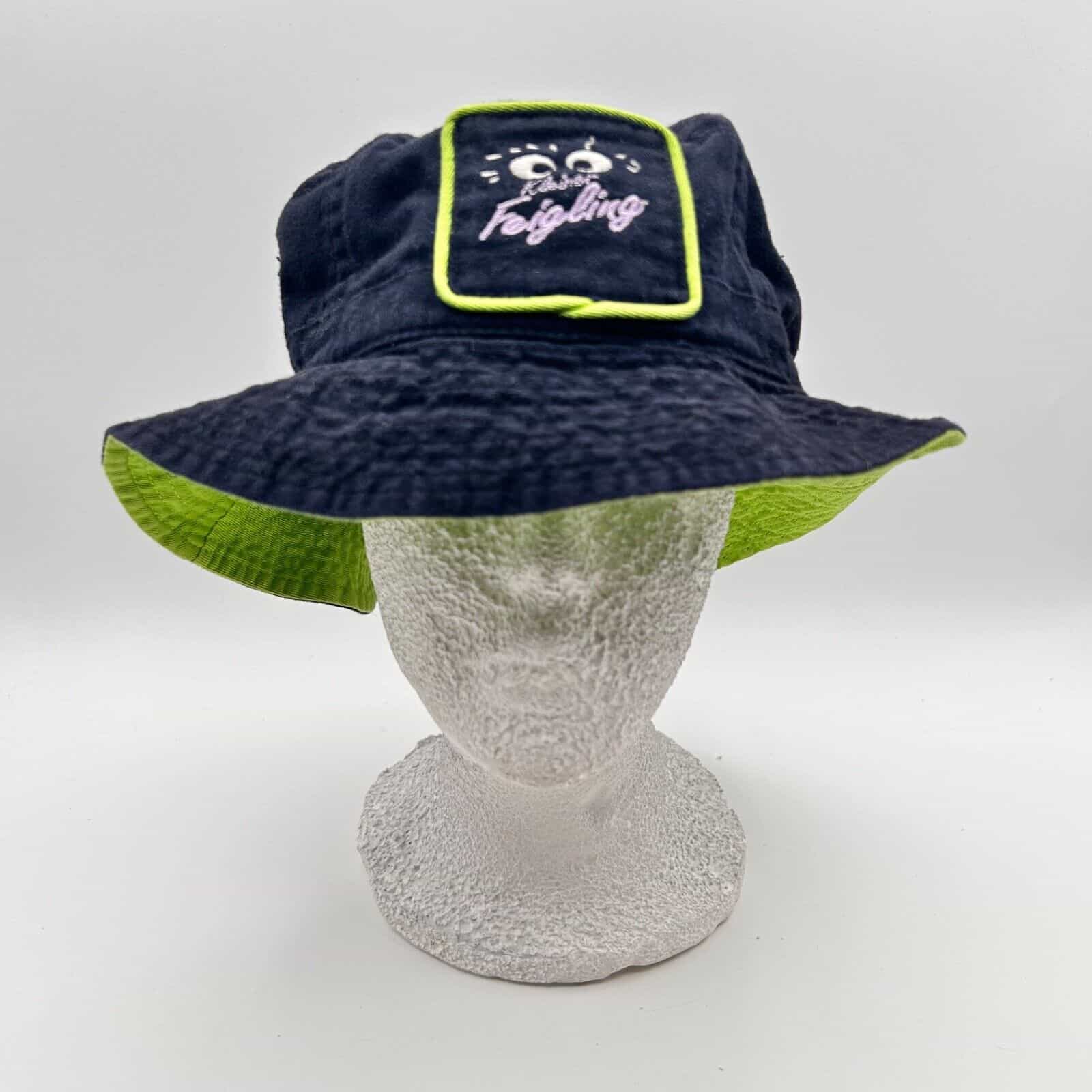 EUC Kleiner Feigling Fig Liquor Blue Bucket Hat Size S/M 60cm