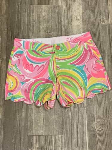 EUC Lilly Pulitzer Women’s Shorts The Buttercup Short Flamingo Pink Green Sz 000