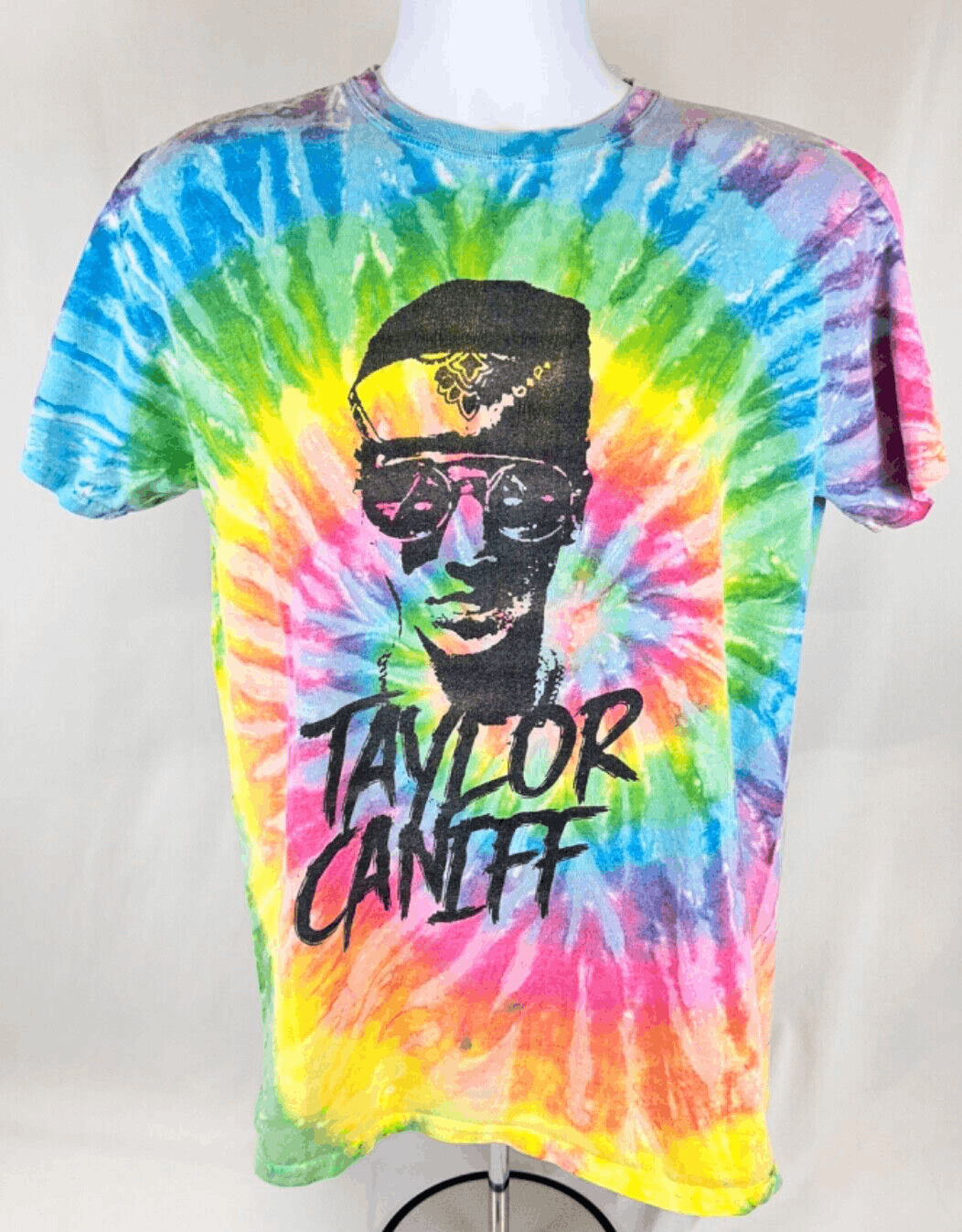 EUC Men's Taylor Caniff Tie Dye T-Shirt Colorful YouTube YouTuber Merch, Medium