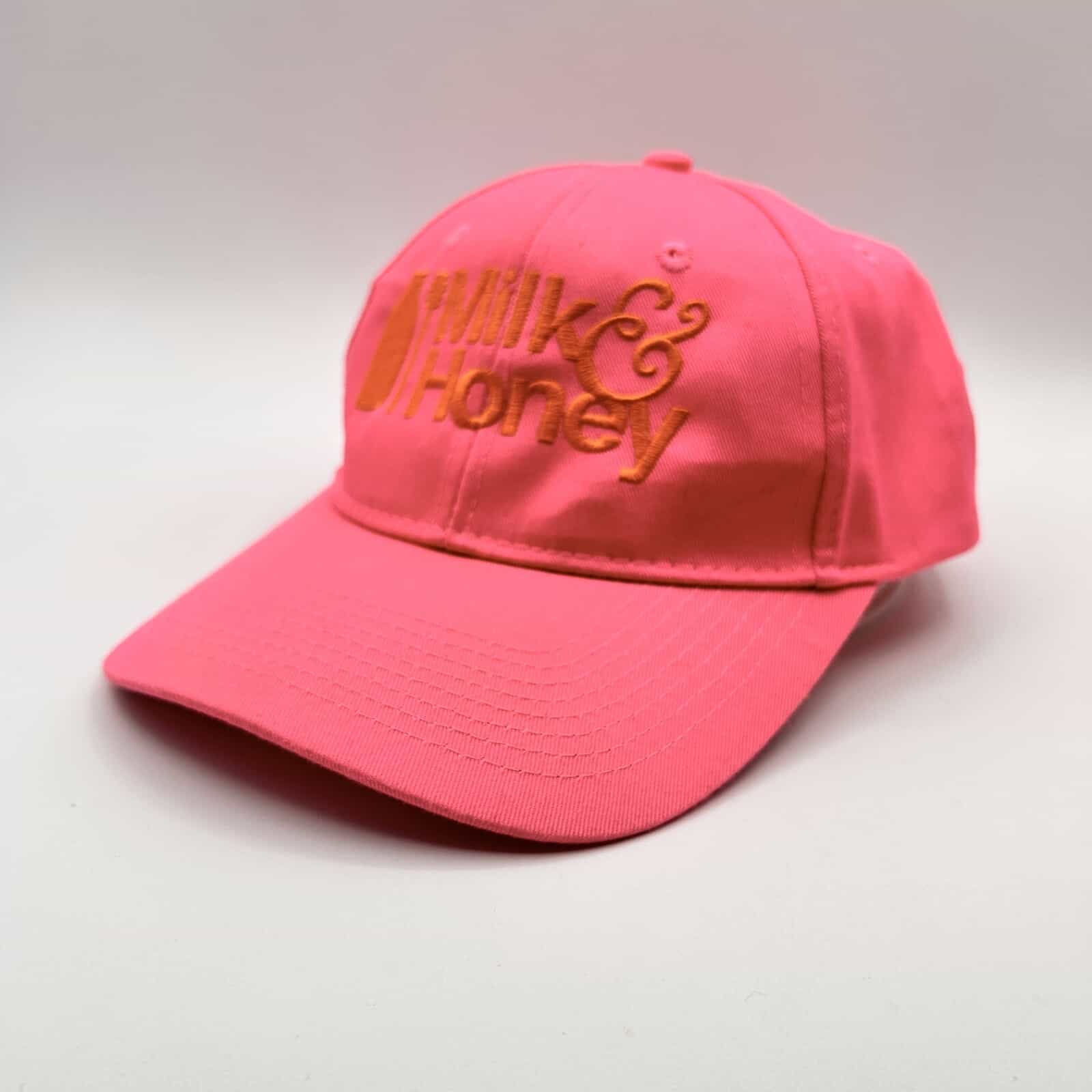 EUC "Milk & Honey" Strapback Pink Embroidered Baseball Cap, One Size