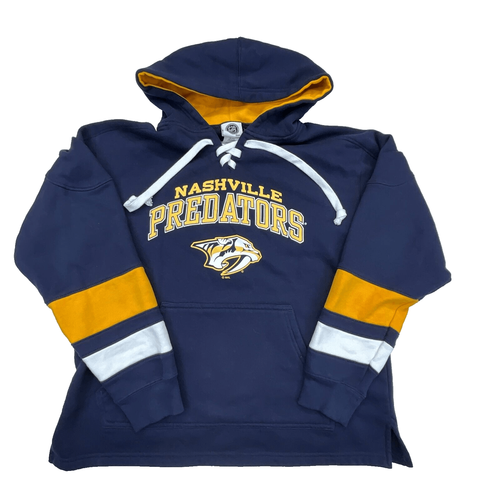 EUC Nashville Predators NHL Hoodie Mens Blue Lace Up Front Large