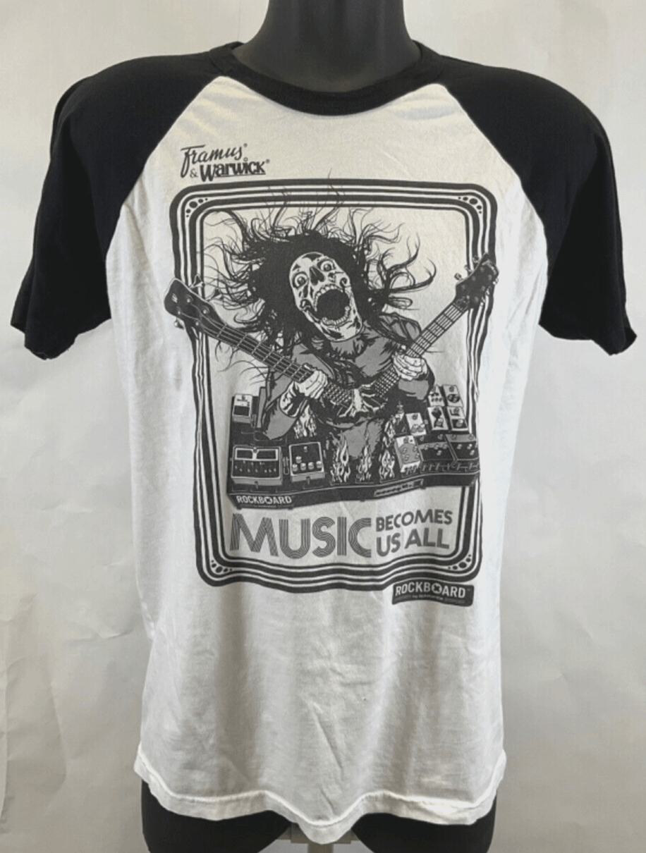 EUC New Era Apparel Framus & Warwick TShirt Short Sleeves White Large