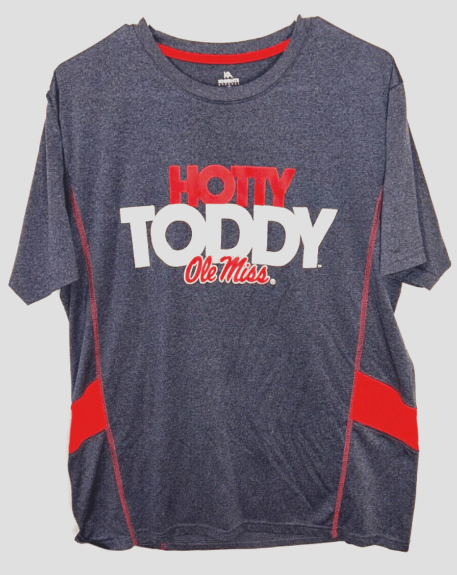 EUC Ole Miss Rebels "HOTTY TODDY" Slogan TShirt Navy Size L
