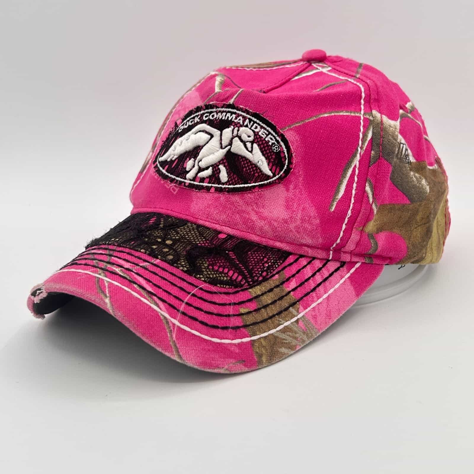 EUC Paramount Outdoors 'Duck Commander' Pink Distressed Camo Adjustable Cap