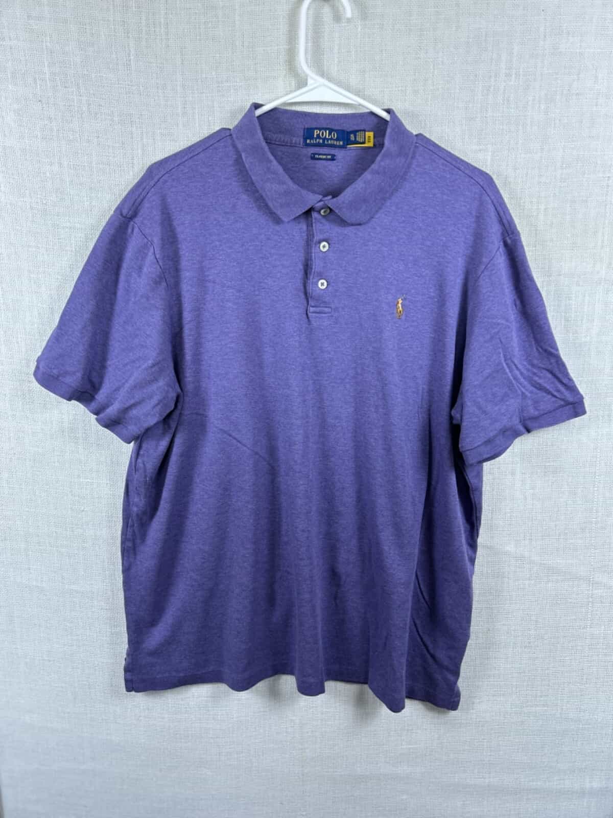 EUC Polo Ralph Lauren Shirt Men's Lavender Purple Short Sleeve, XL