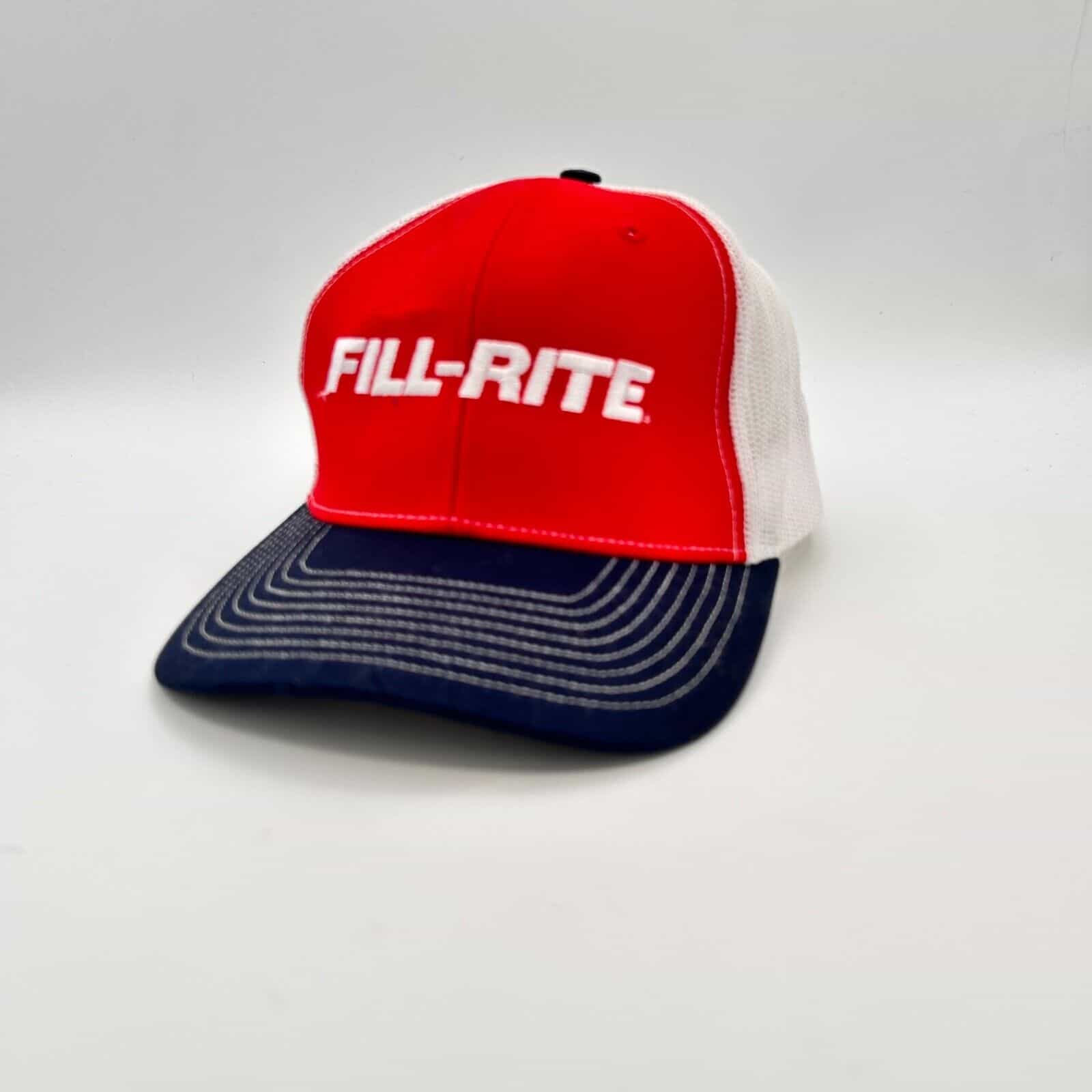 EUC Richardson Style 112 Red, White & Blue Fill-Rite Trucker Snapback Cap