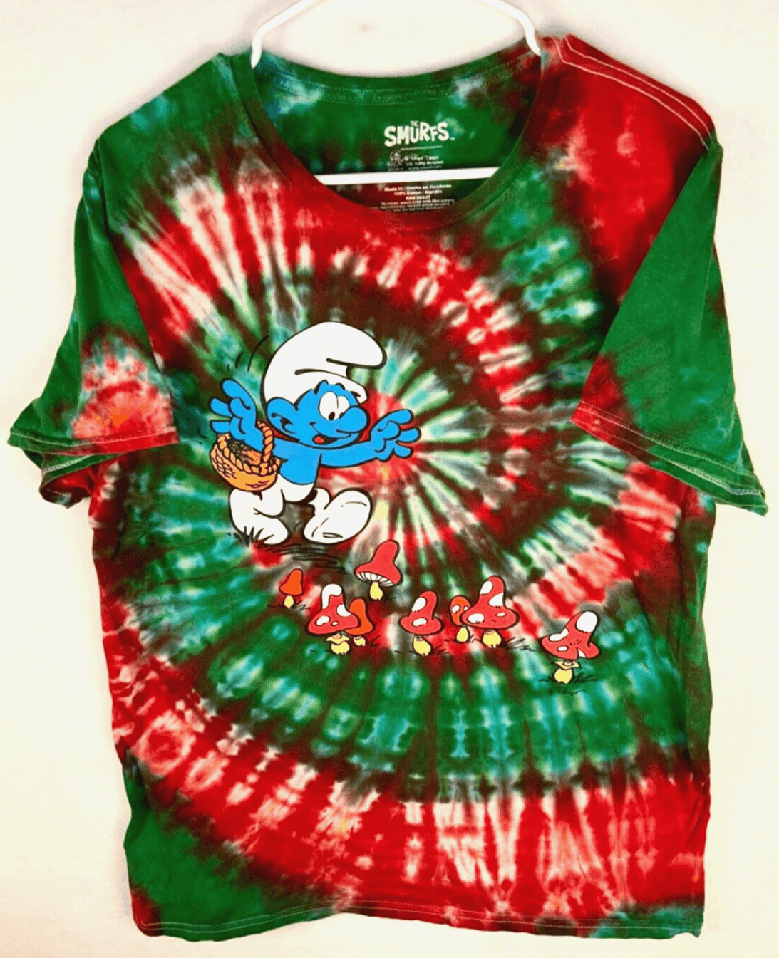 EUC Smurfs Tie Dye TShirt Large Multi Colorful