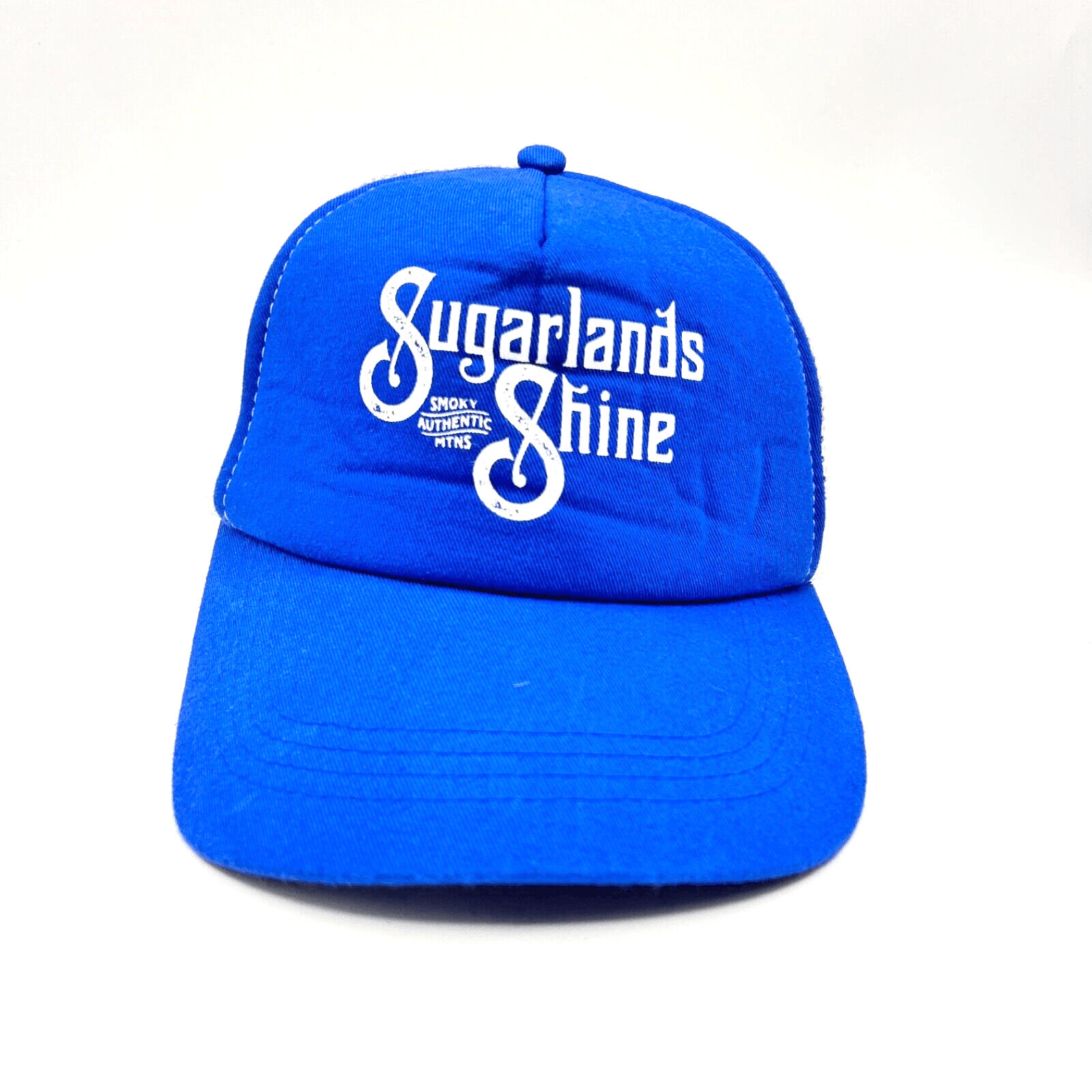 EUC Sugarlands Shine Smoky Authentic Mtns Blue/White Mesh Snapback Trucker Cap