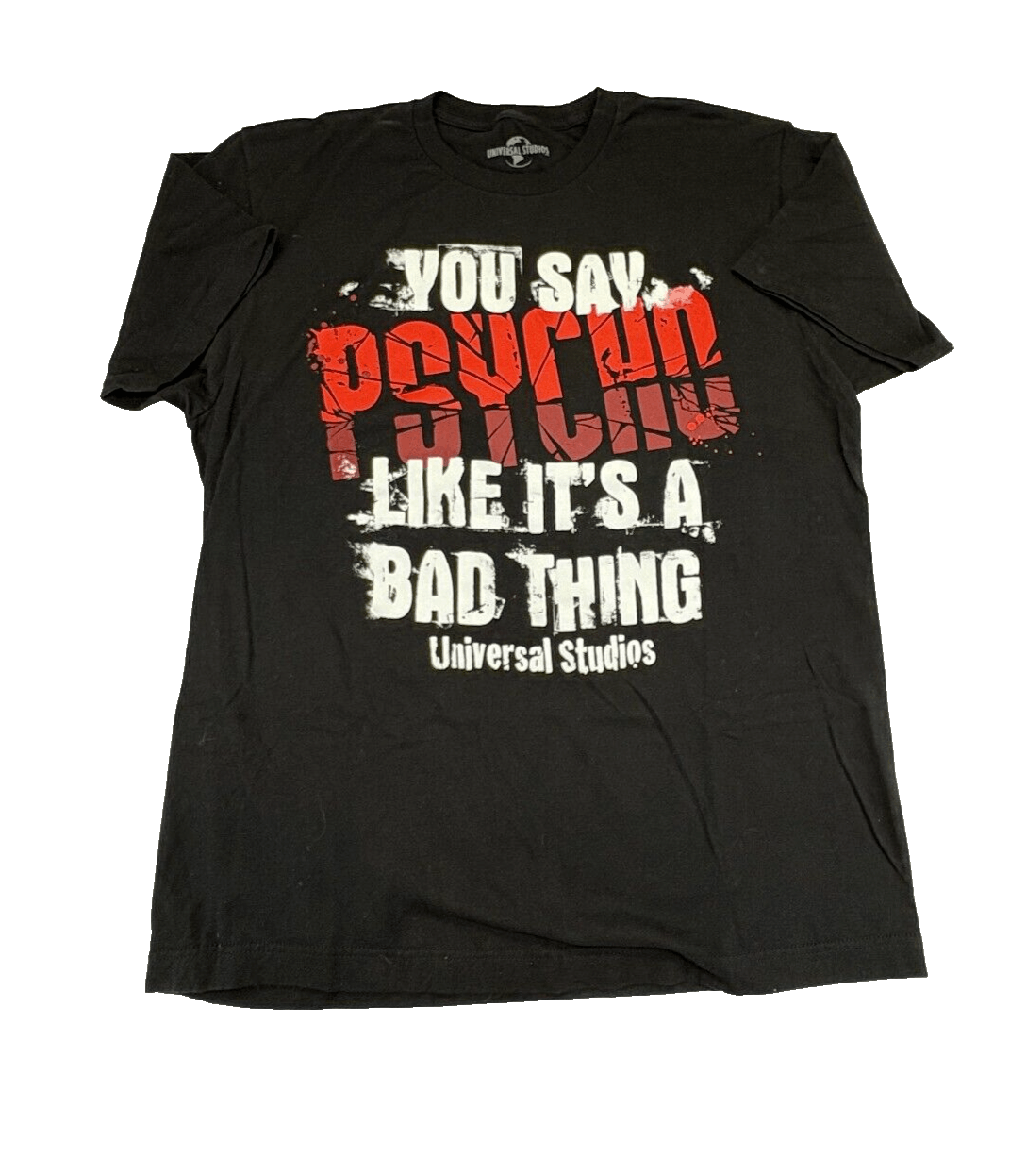 EUC Universal Studios 'You say Psyco Like It's a Bad Thing' T-Shirt Black Large