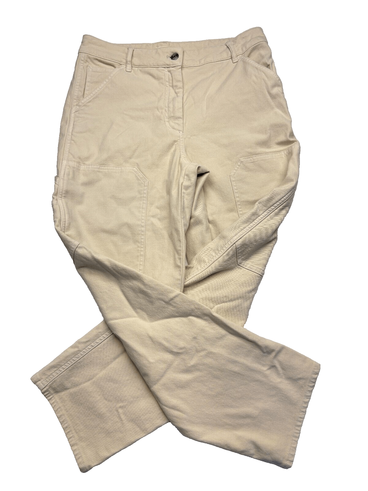 EUC Wilfred Free Womens Modern Cargo/Painters Pants Size 10 Cream/Ivory