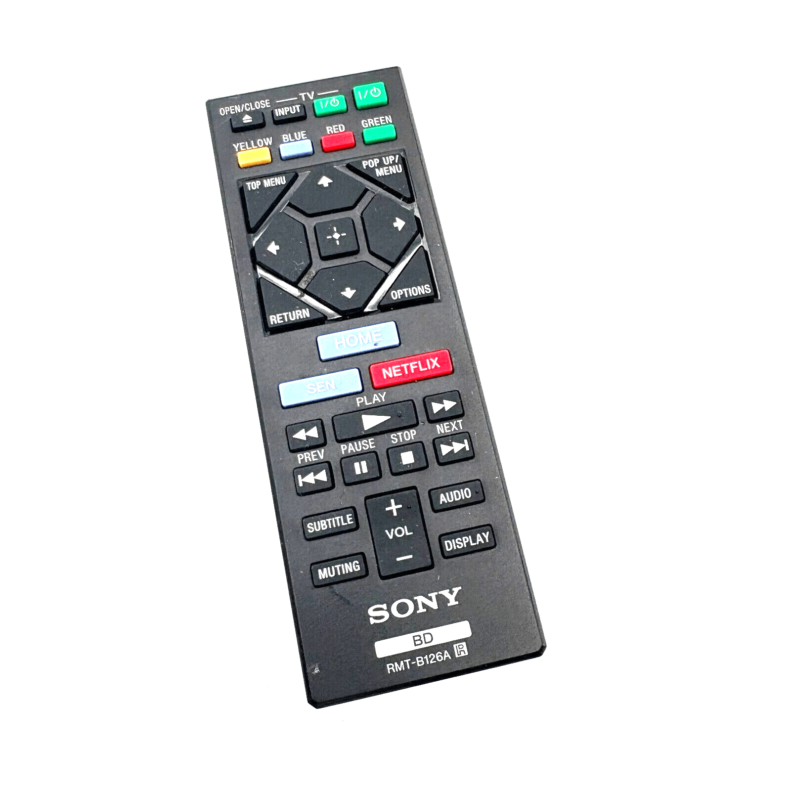 Genuine Sony RMT-B126A Blu-Ray BD Player Remote Control - Tested