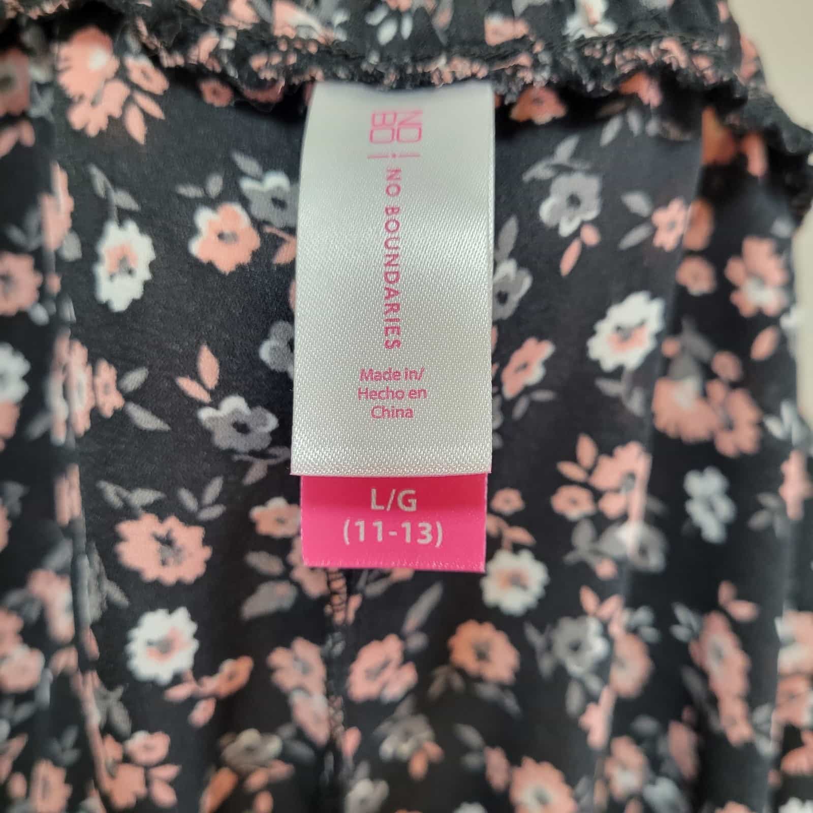 no-boundaries-floral-print-faux-button-up-top-short-sleeve-casual-juniors-size-l