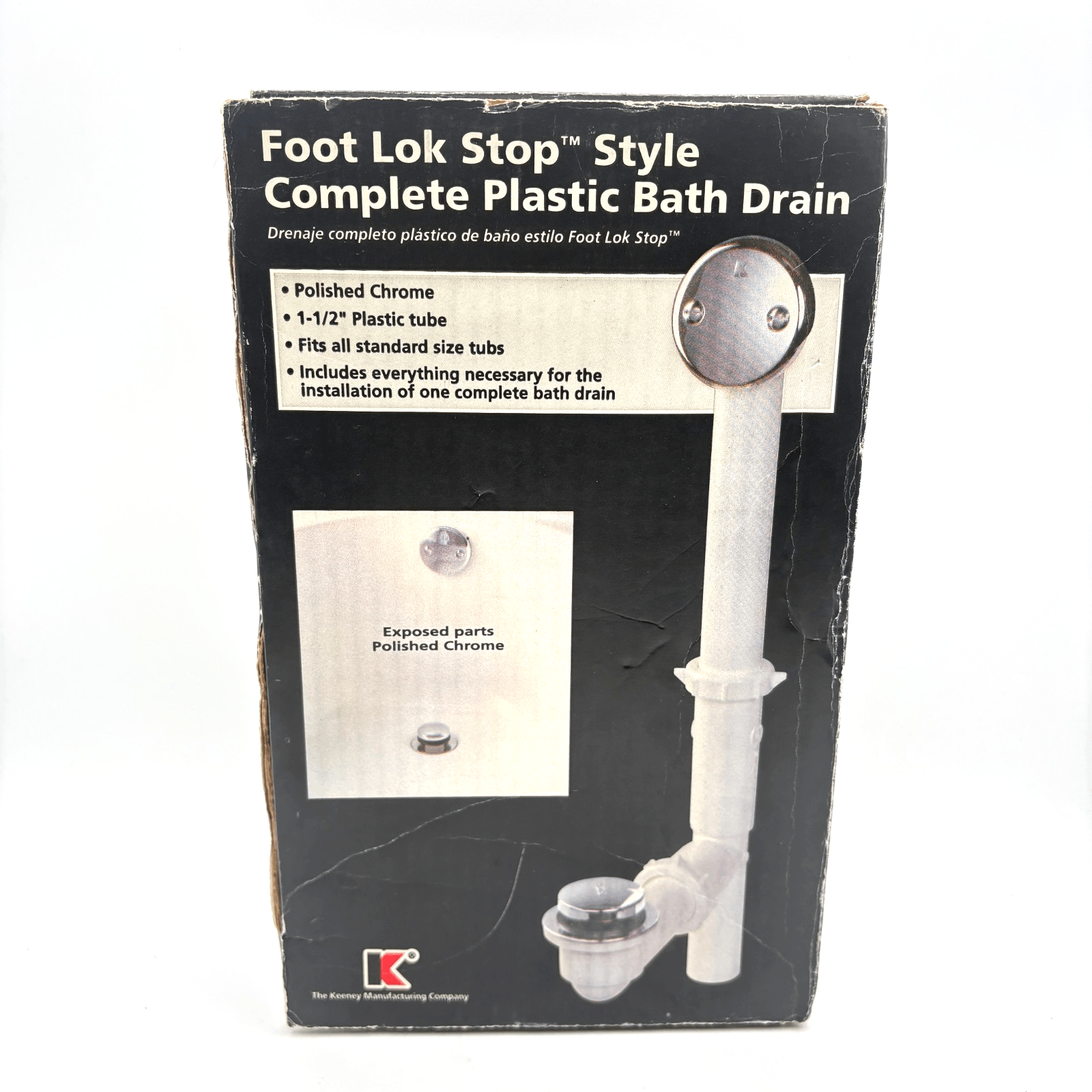 Keeney 63W Foot Lok Stop Complete Schedule 40 Bath Drain 1 1/2 PVC Tube US Made