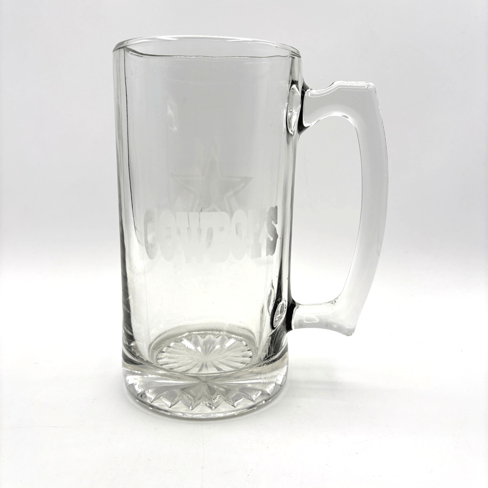 Large Molded Glass Dallas Cowboys Beer Stein 32 oz