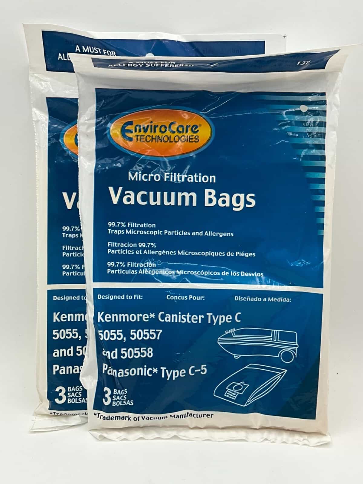 Lot of 2  EnviroCare Vacuum Bags Type C Kenmore Panasonic (6 Bags Total)