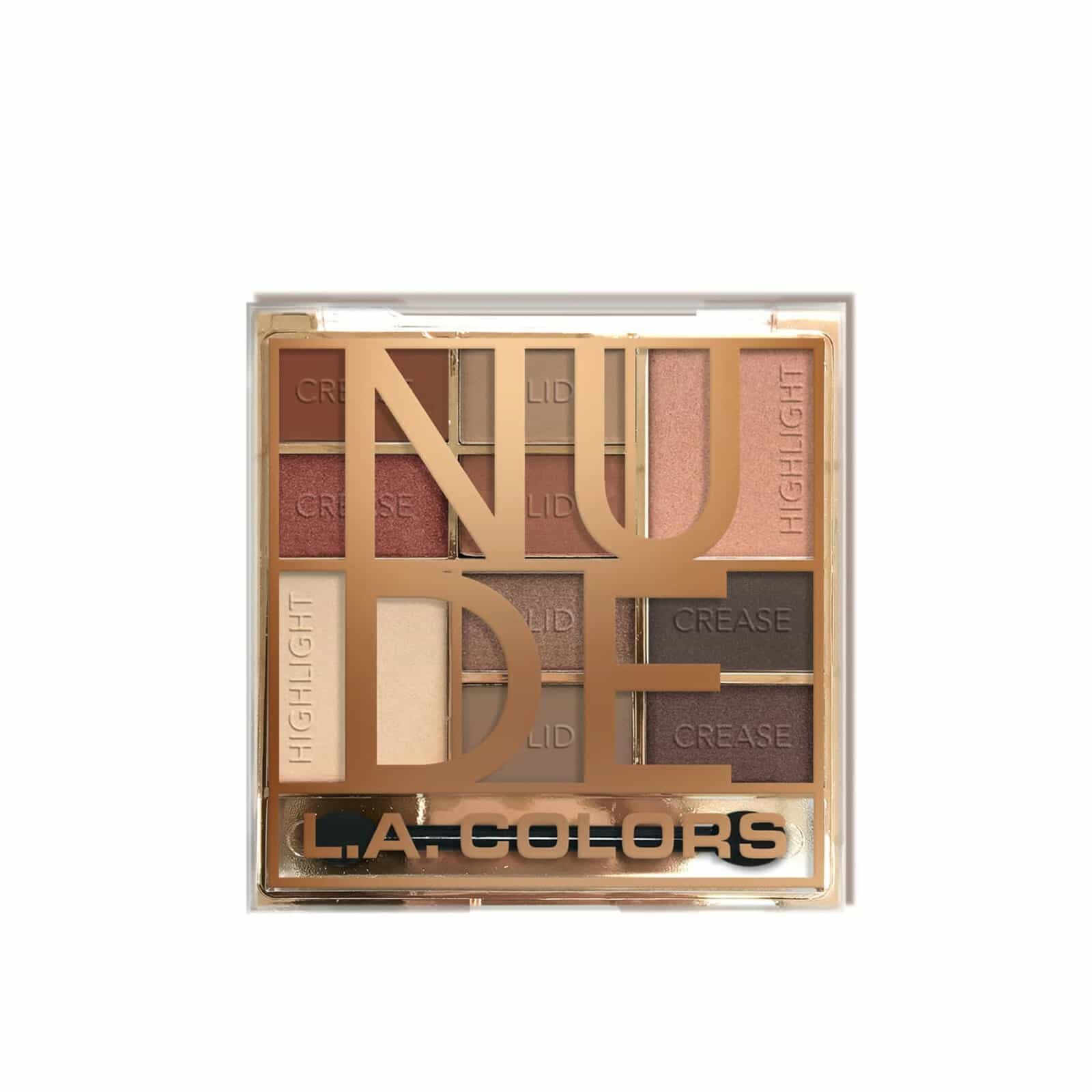 LOT of 2 NEW L.A. Colors Nude Eyeshadow Palette 10 Shades