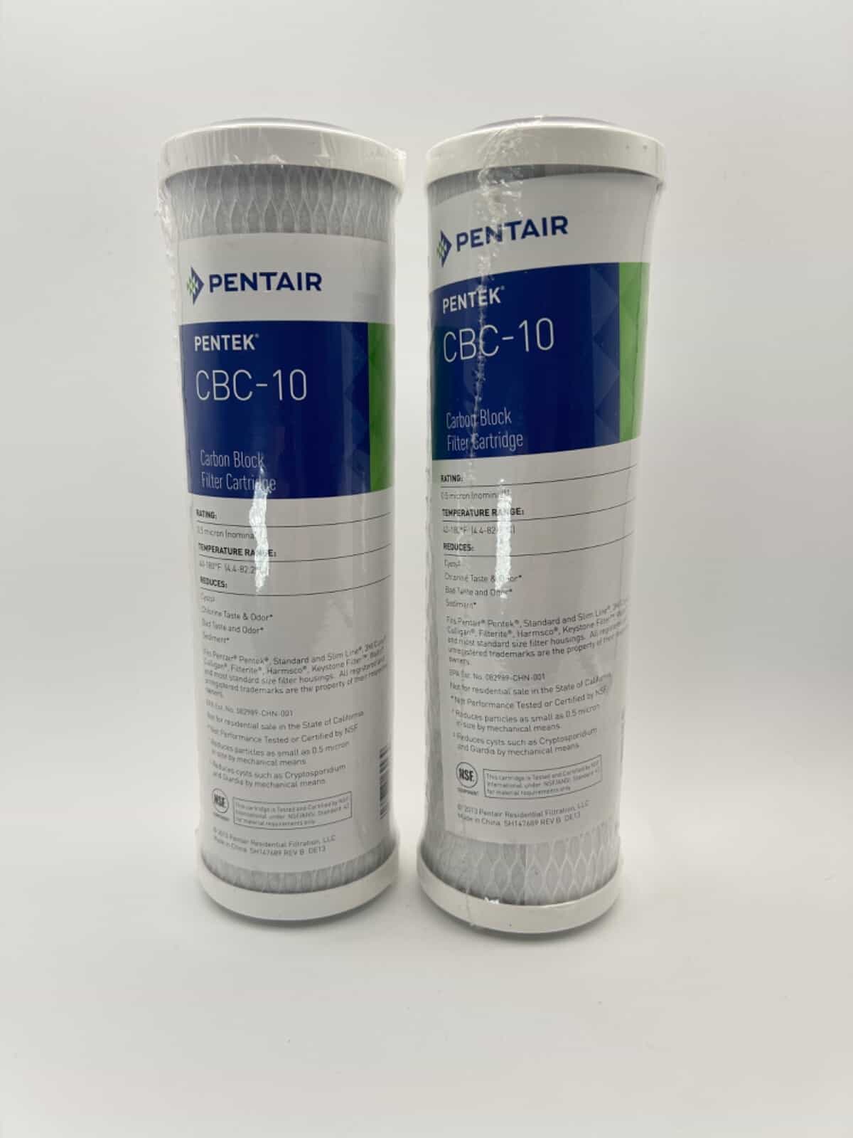 LOT OF 2 PENTAIR CBC-10  0.5 Micron Carbon Block Water Filter Cartridge