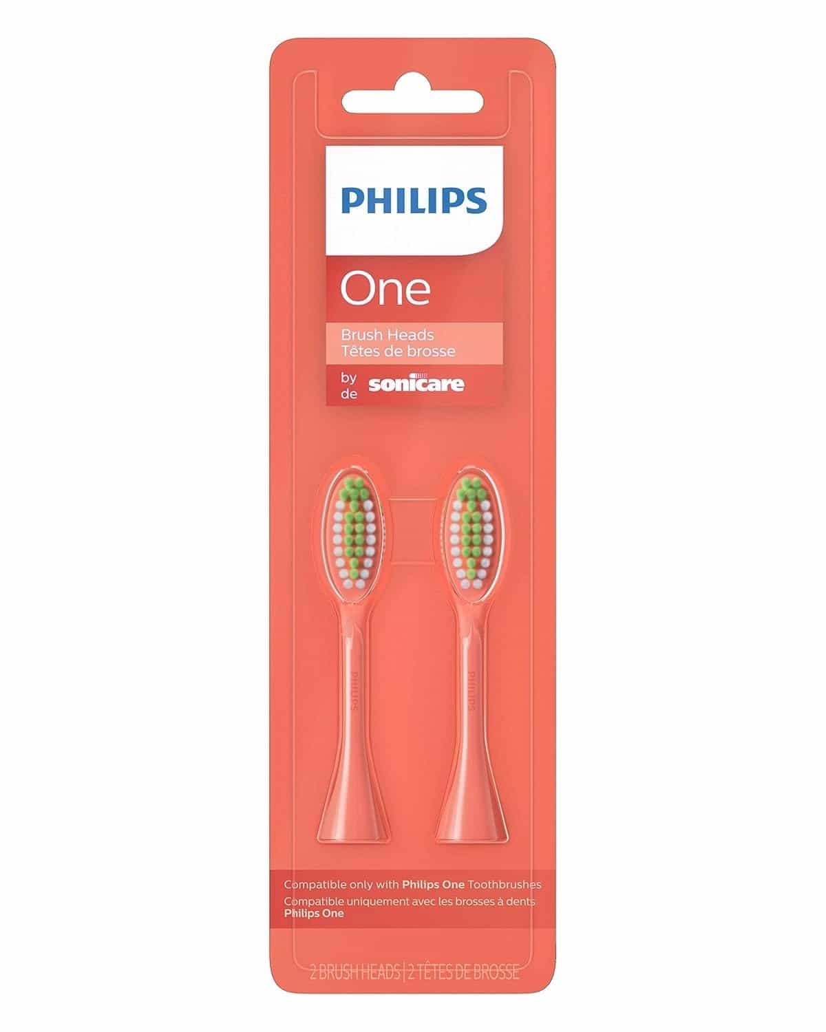 Lot of 3 Philips One Sonicare 2 Pack Miami Coral Brush Heads (6 Total) BH1022/01