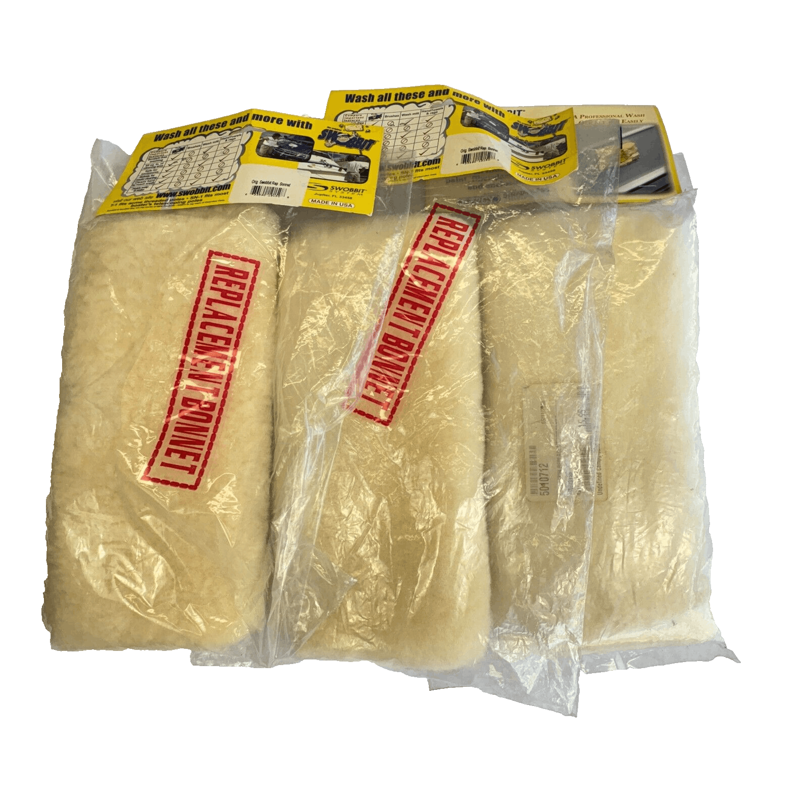 Lot of 3 SWOBBIT Sheepskin Bonnet for Deck Maintenance Washing Tool SW19155