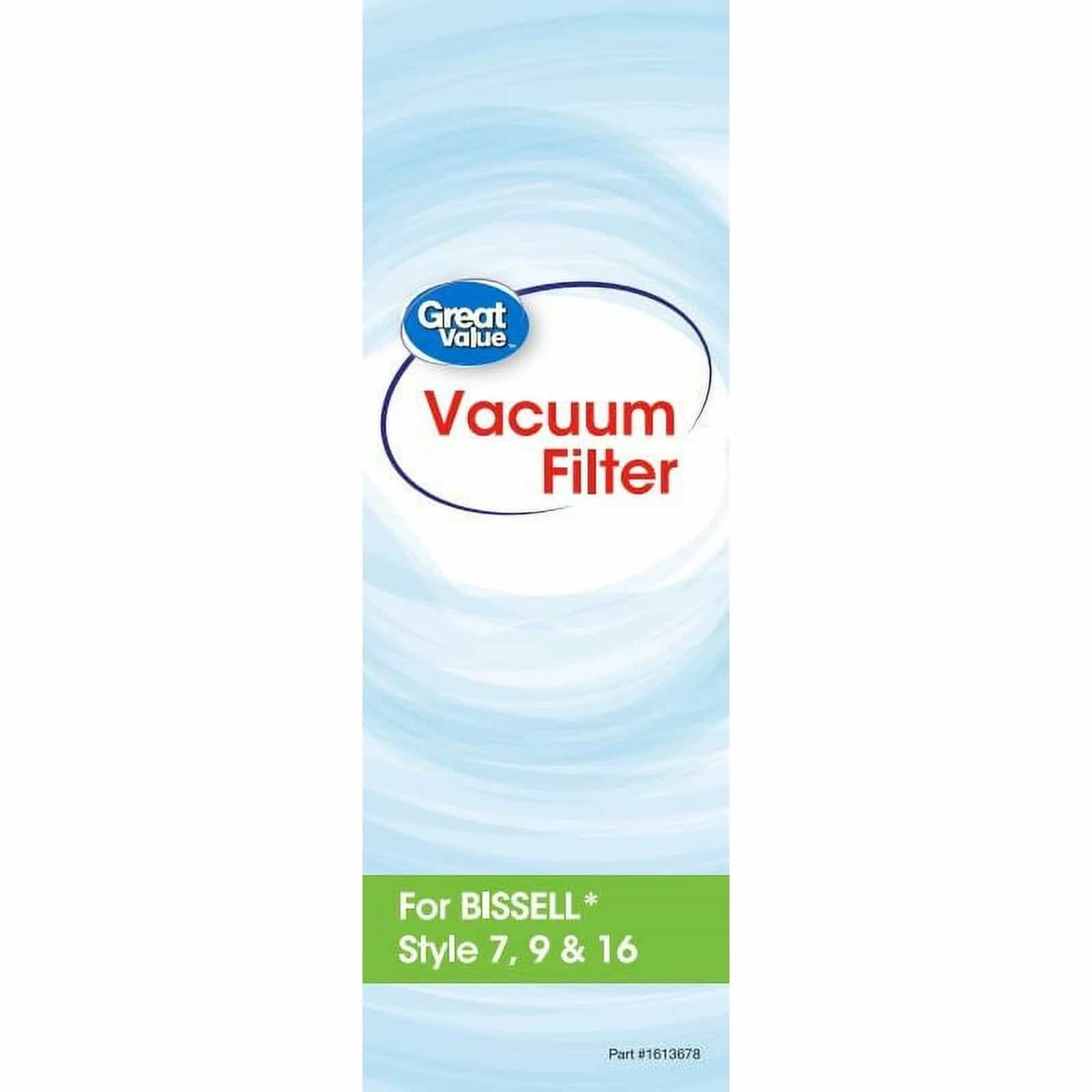 Lot of 3X Great Value Bissell Style 7, 9, & 16 Post-Motor Vacuum Filter, 2349