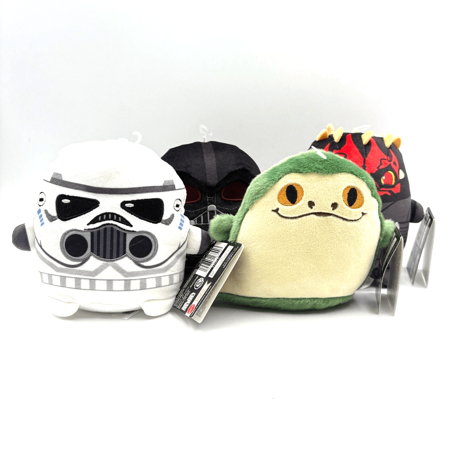 Lot of 4 Mattel Star Wars Cuutopia Plush Darth Maul/Vader, Stormtrooper, Jabba